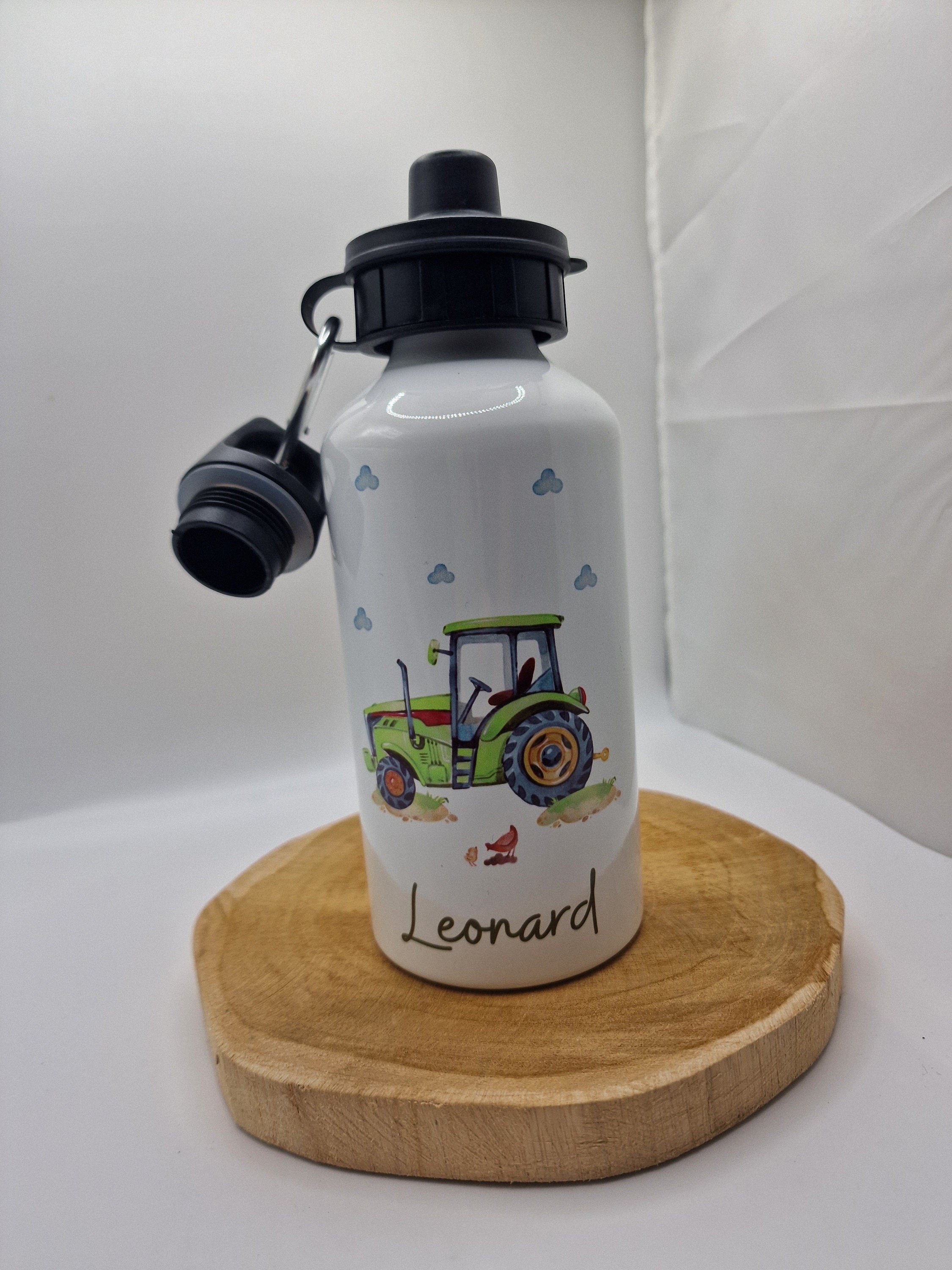 Trinkflasche Wasserflasche personalisiert mit Name Traktor Trecker