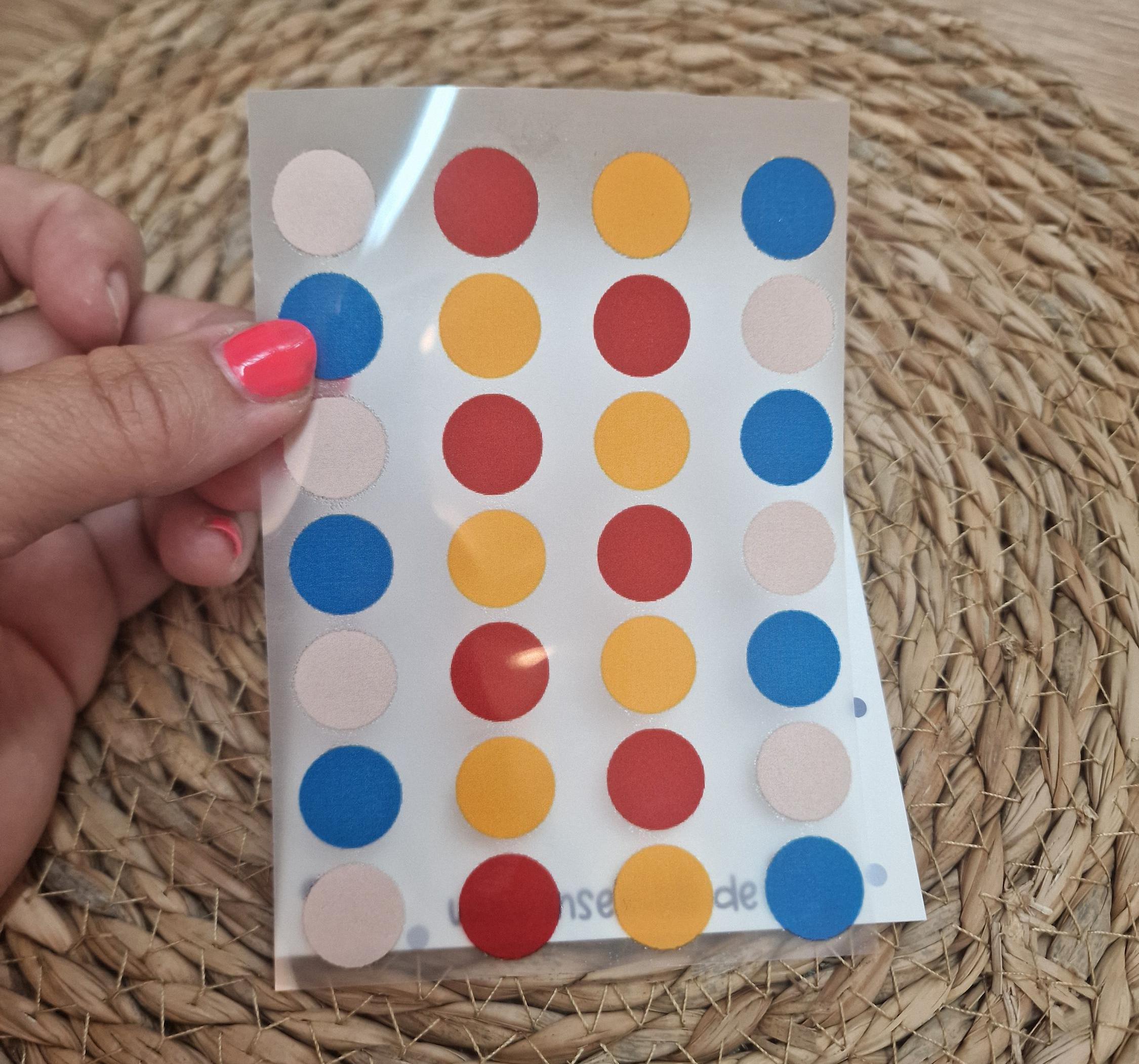 Set Bügelbild Applikation zum Veredeln von Shirts Hosen Kleidung DTF Druck Applizierung Bunte Punkte Dots Pünktchen – Appliques & Patches