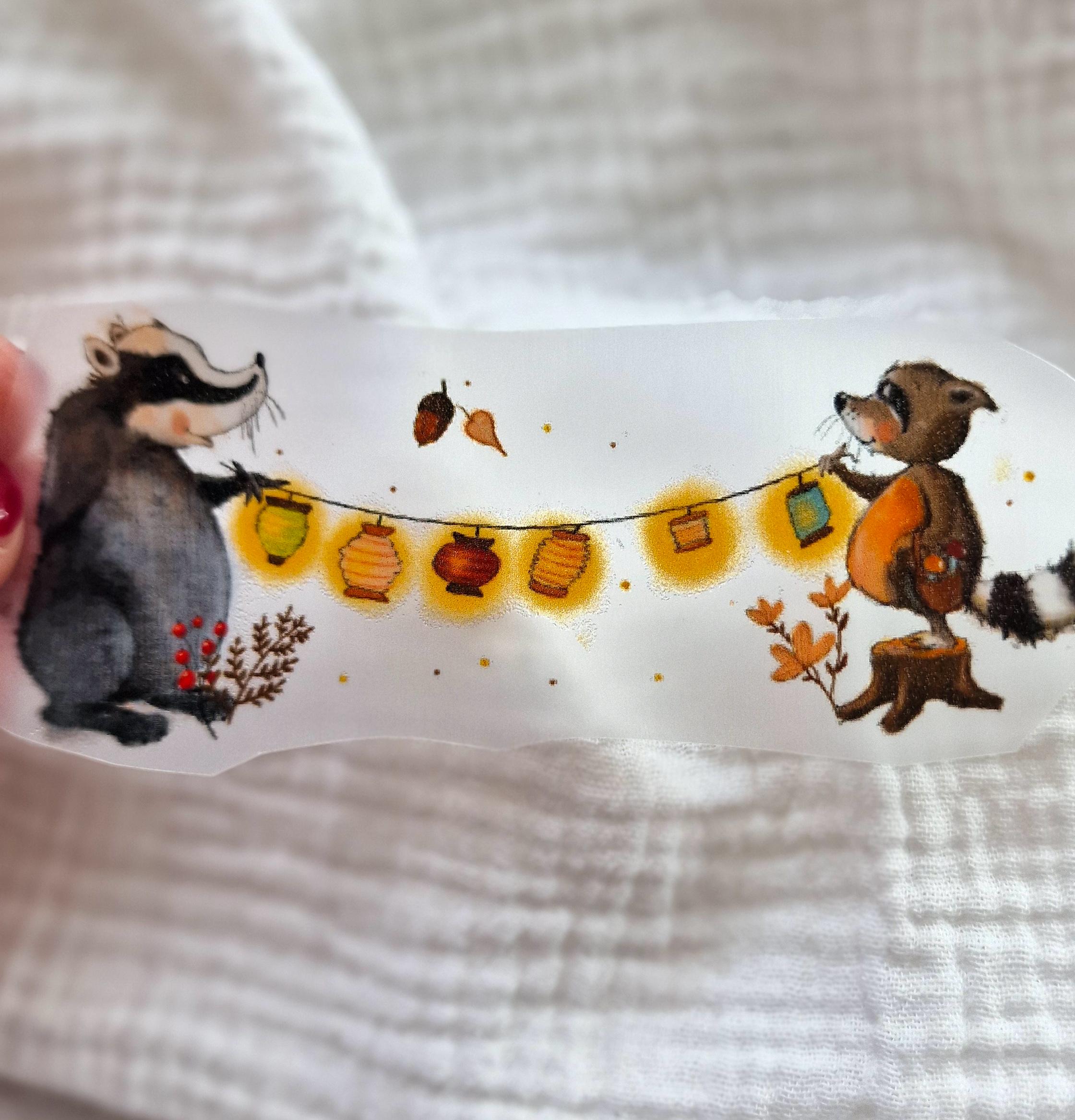 Bügelbild Laterne laufen Fuchs Lichterfest zeit Laternenfest deko outfit Deko Dachs – Appliques & Patches