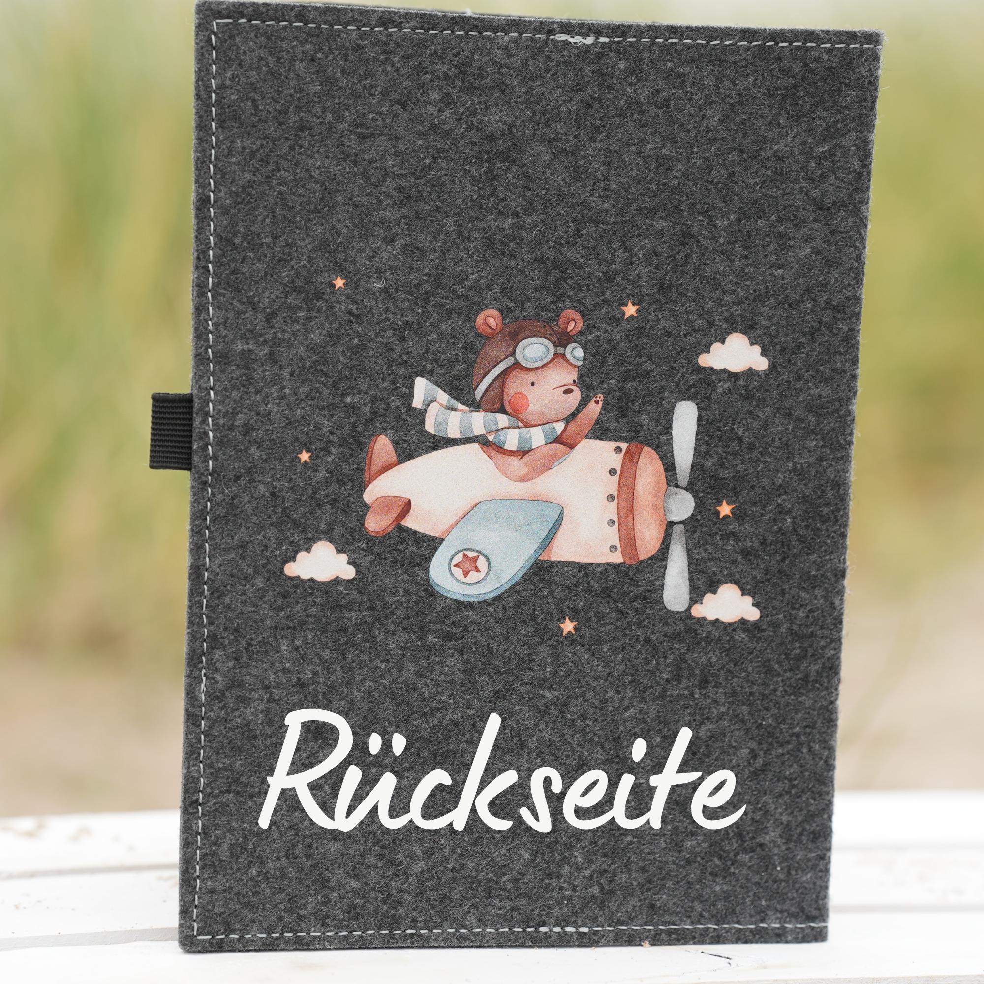 Hülle U Heft personalisiert mit Name Filz U Heft Hülle mit Name Geschenk Taufe Geschenk Geburt Hülle U Heft Hubschrauber – Passport Covers