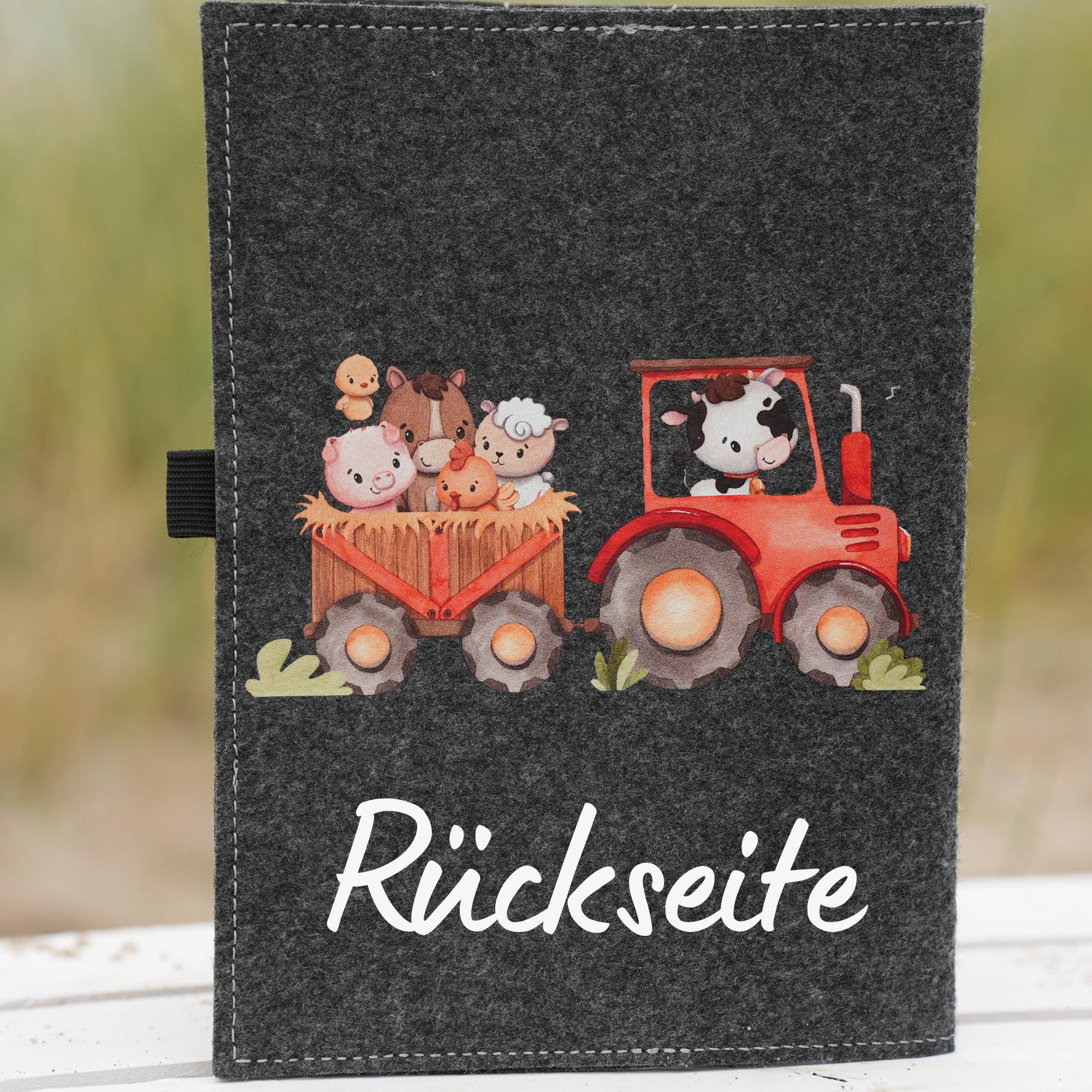 Hülle U Heft personalisiert mit Name Filz U Heft Hülle mit Name Geschenk Taufe Geschenk Geburt Hülle U Heft Traktor – Passport Covers