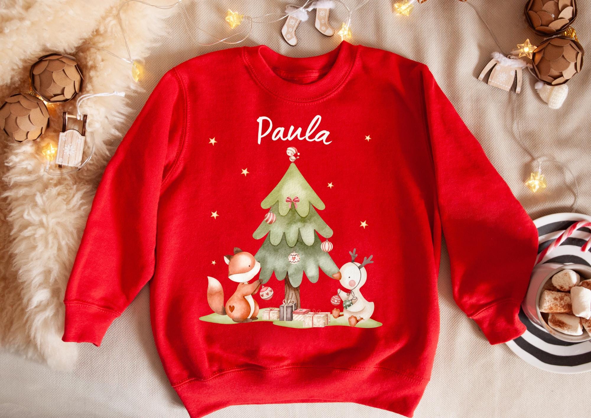 Bügelbild Weihnachten für bunte ien Weihnachtsshirt Weihnachtspullover Weihnachtsbody Weihnachtskleid Waldtiere Fuchs – Patches