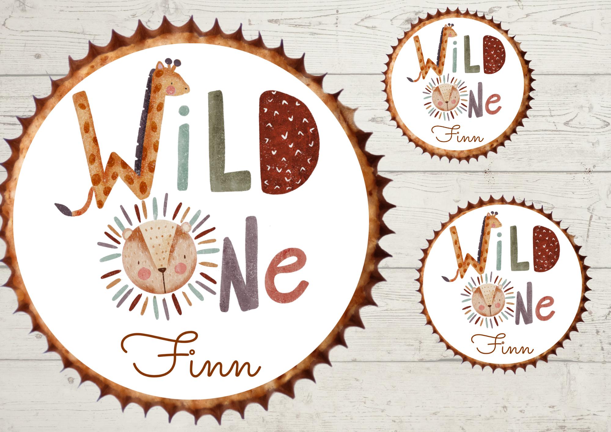 Muffinaufleger Fondant Geburtstag Dschungel Dschungeltiere Safari Wild One – Party Decor