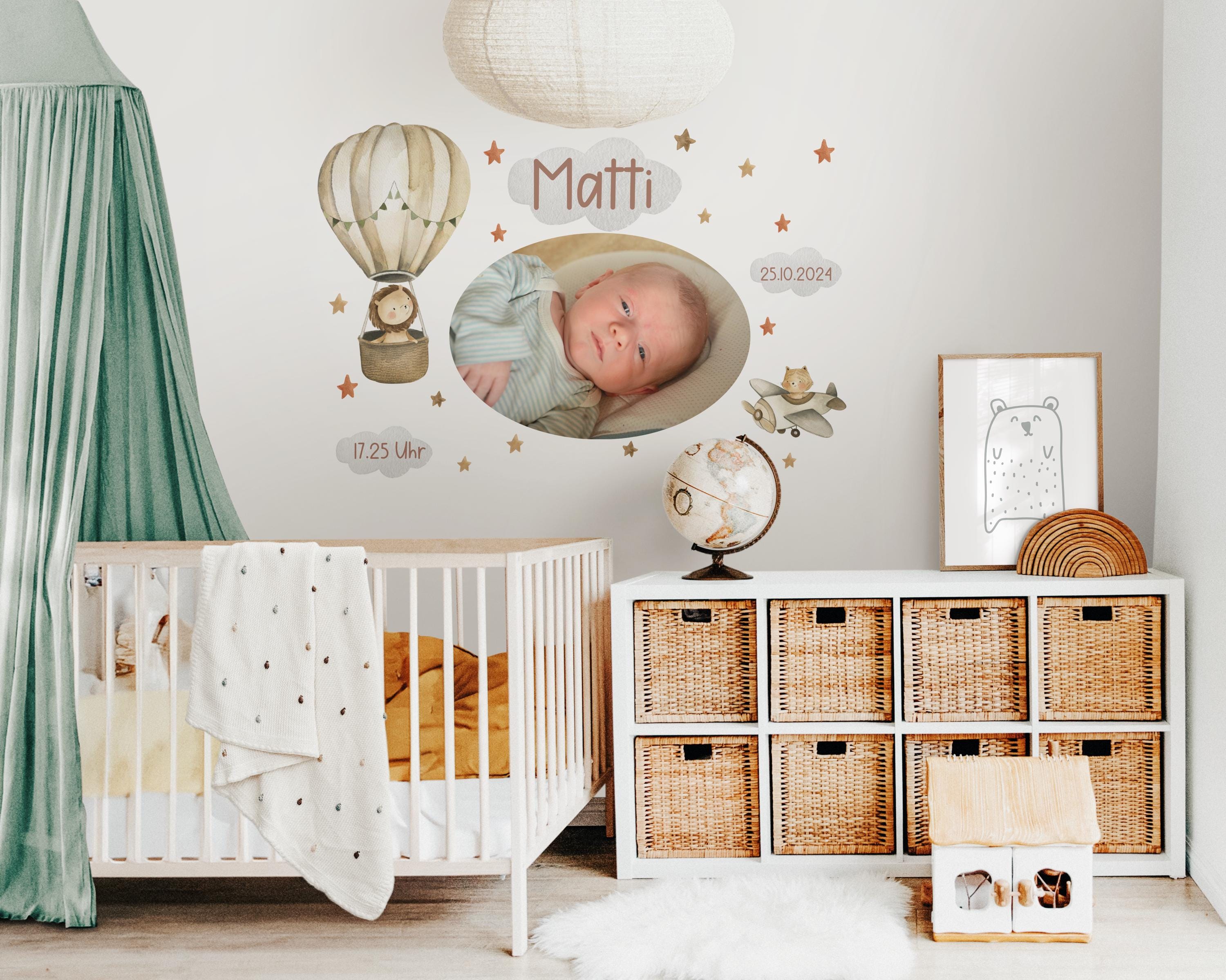 Wandtatoo Wandbild Wandaufkleber zimmer Wanddekoration Heißluftballon