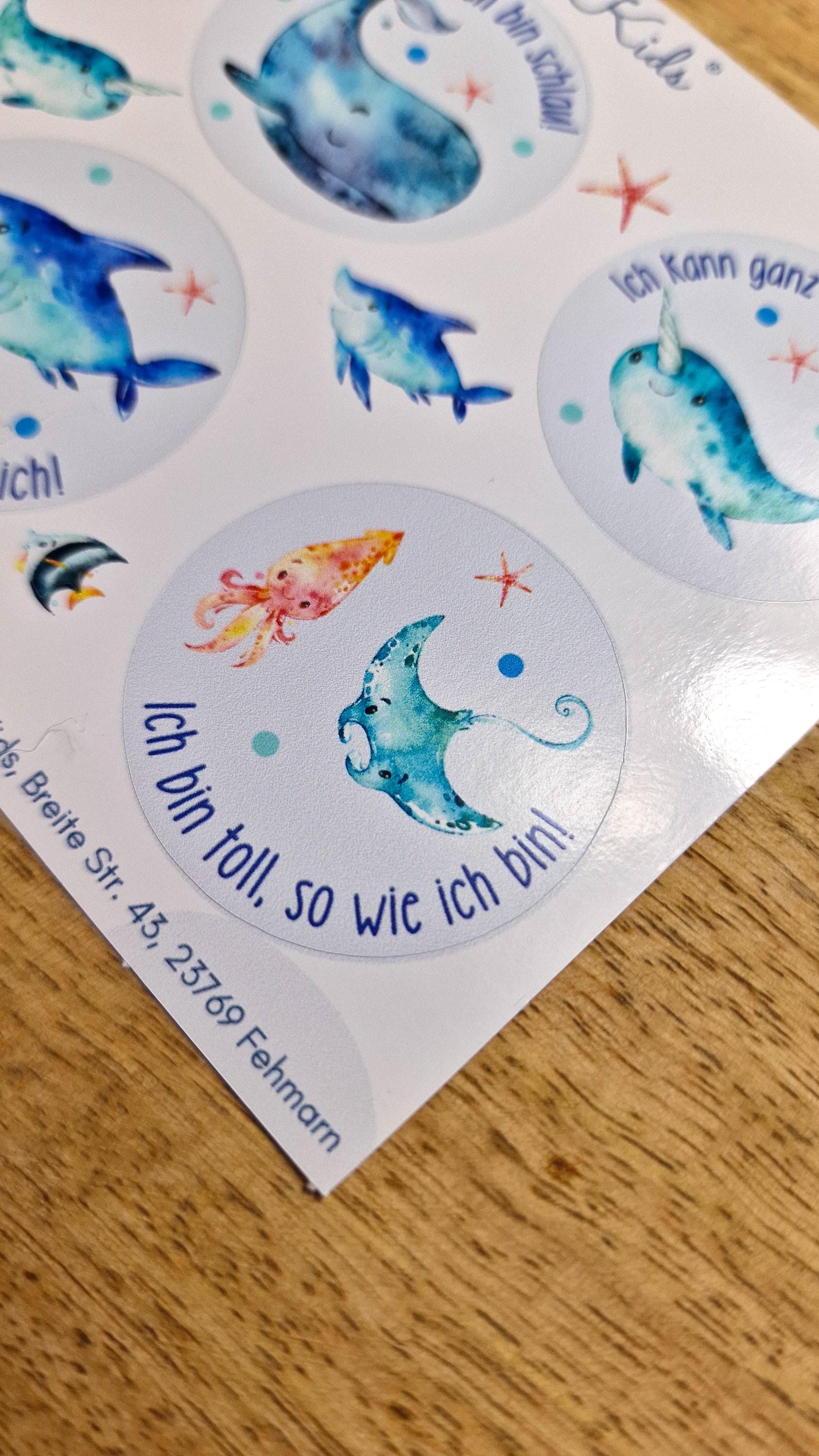Wasserfeste Spühlmaschinenfeste Sticker Aufkleber fahrrad sticker Affirmationen UV-beständig Wasserfest /Trinkflasche Brotdose Fahrrad Wal – Stickers