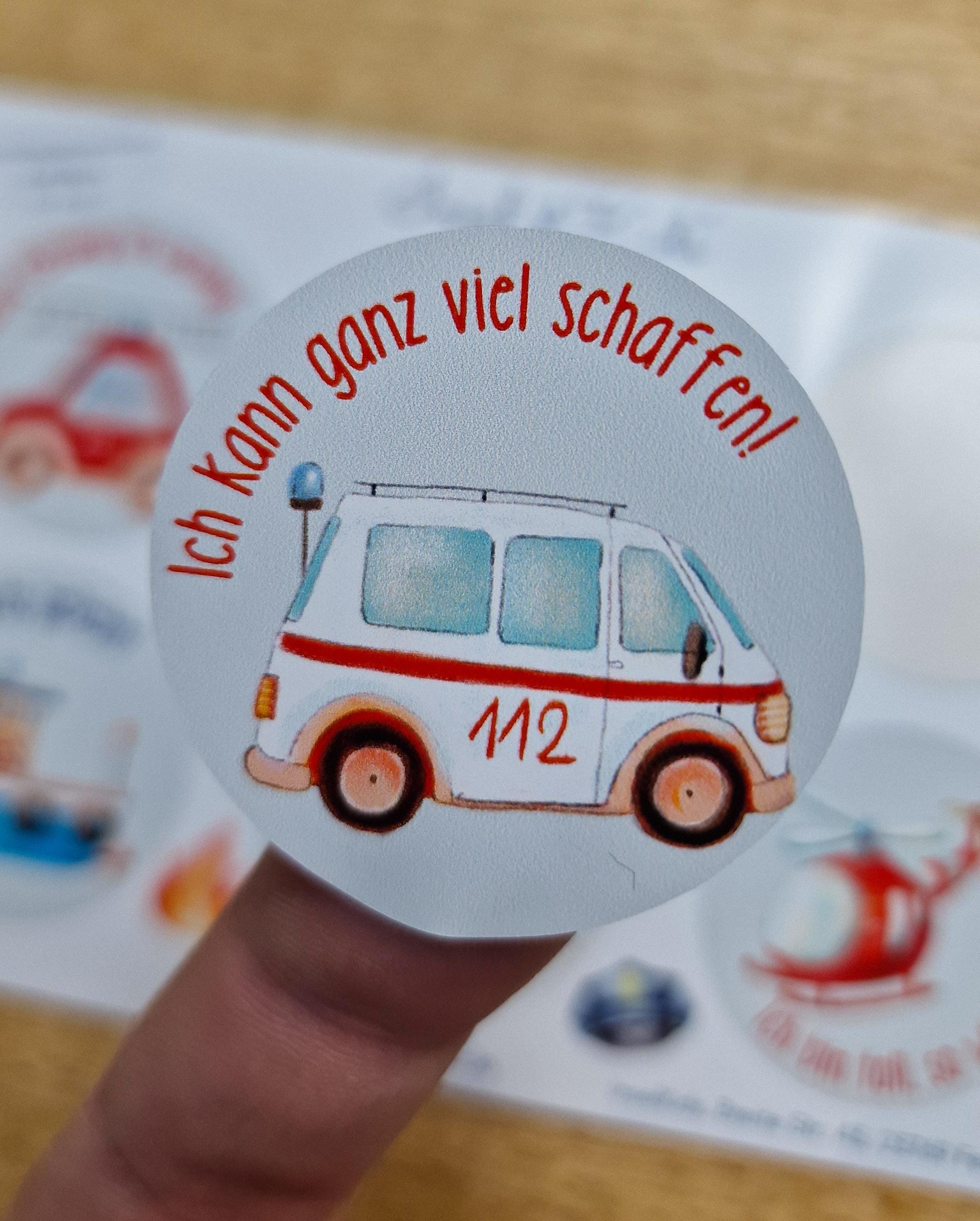 Sticker Affirmationen – Feuerwehr Polizei Krankenwagen – wasserfest & spülmaschinenfest – Schulstart, Brotdose, Flasche – Stickers