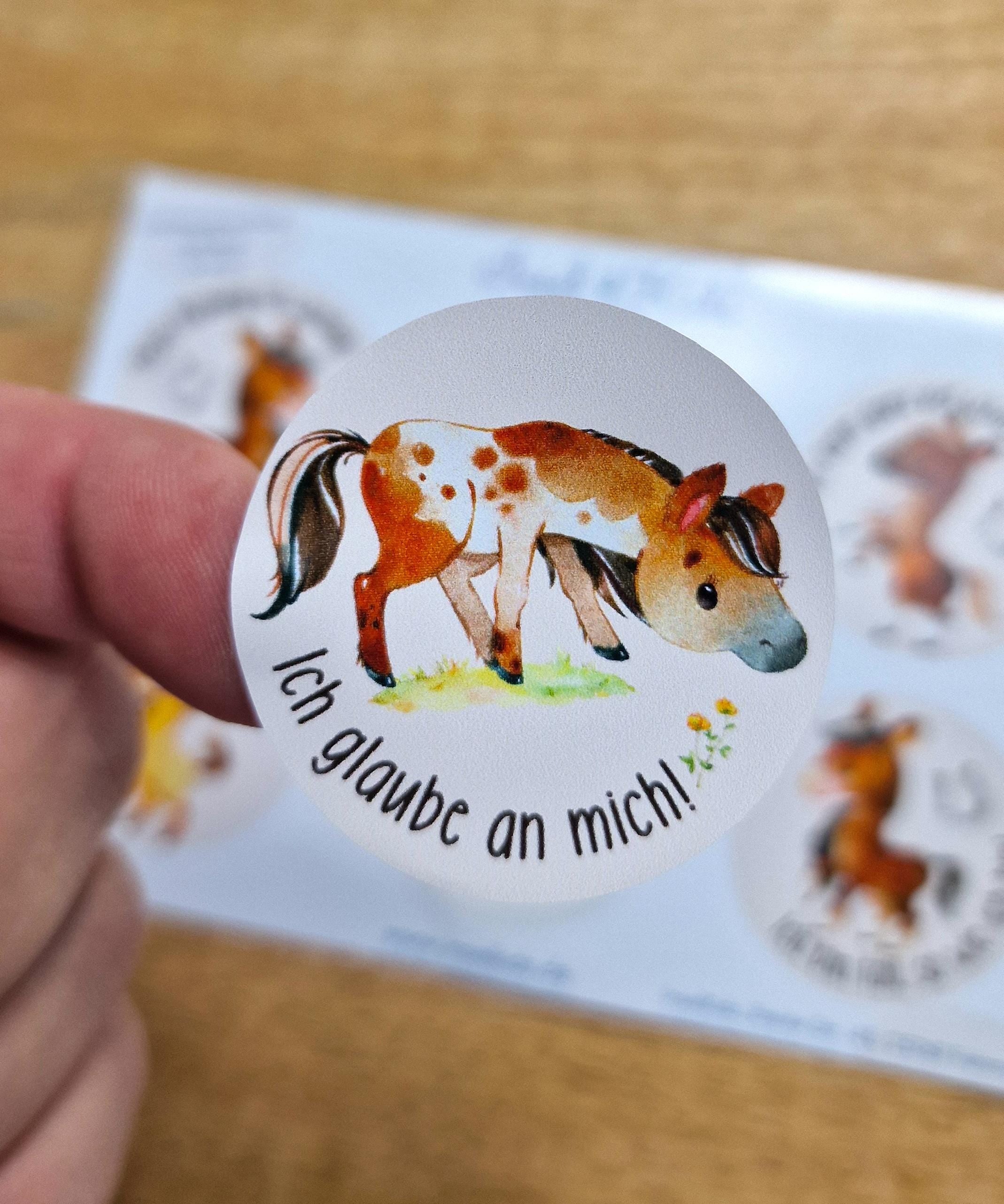 Sticker Affirmationen – Pferde & Pony Motiv – spülmaschinenfest und wasserfest – für Brotdose, Schulstart, Einschulung, Flasche – Stickers