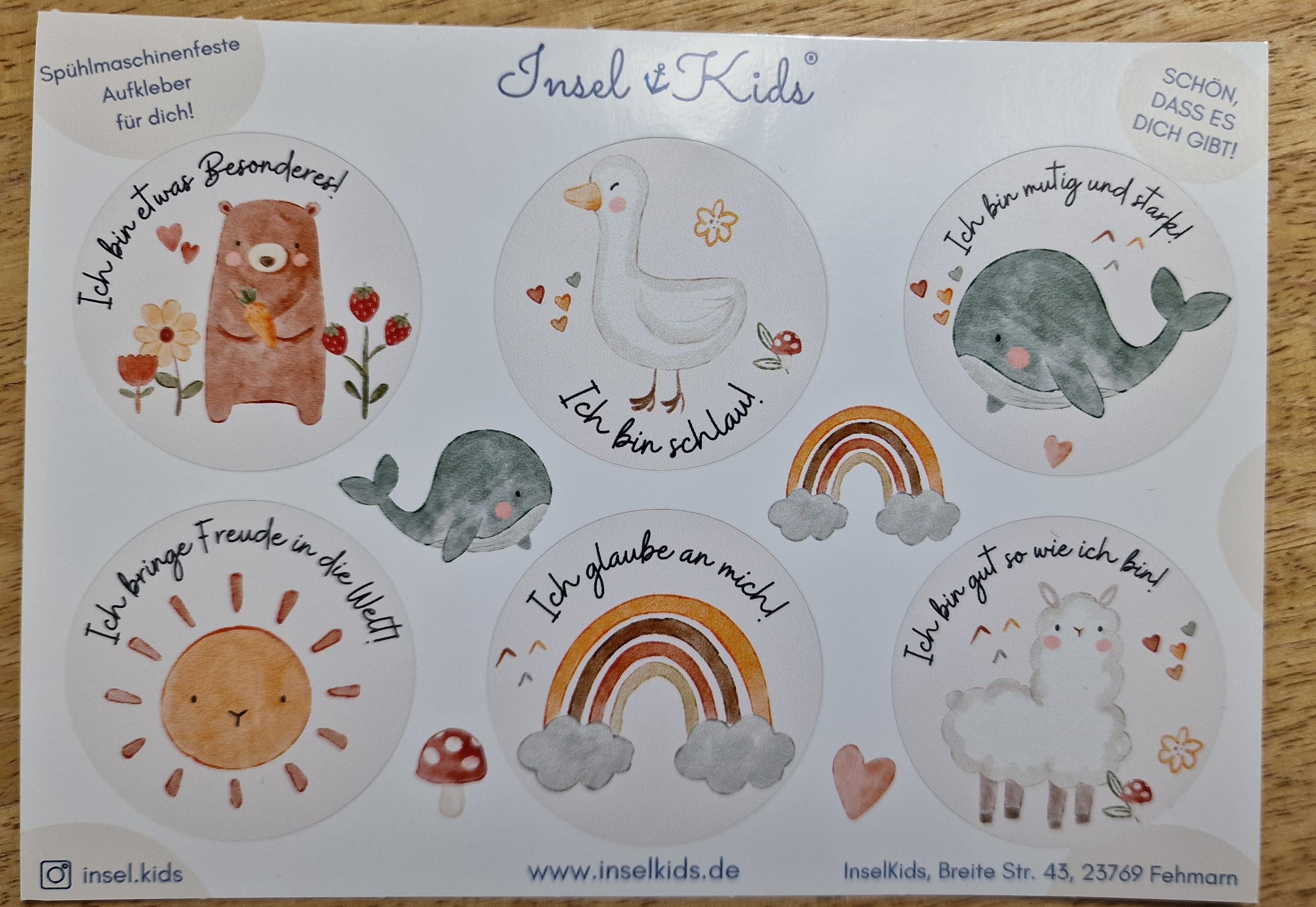 Wasserfeste Spühlmaschinenfeste Sticker Aufkleber Affirmationen UV-beständig Wasserfest / Für Trinkflasche Brotdose Wal Boho
