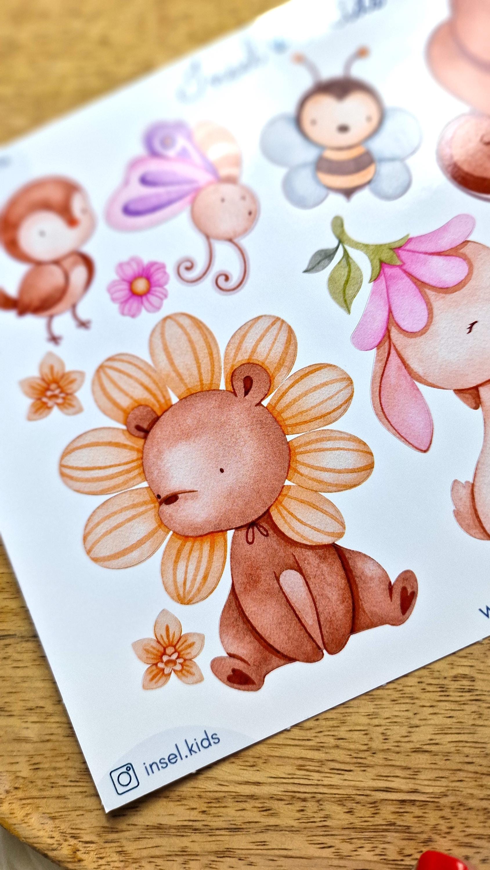 Sticker Set Biene & Hase – spülmaschinenfest – für Trinkflasche, Brotdose, Fahrradhelm – personalisierbar – Stickers