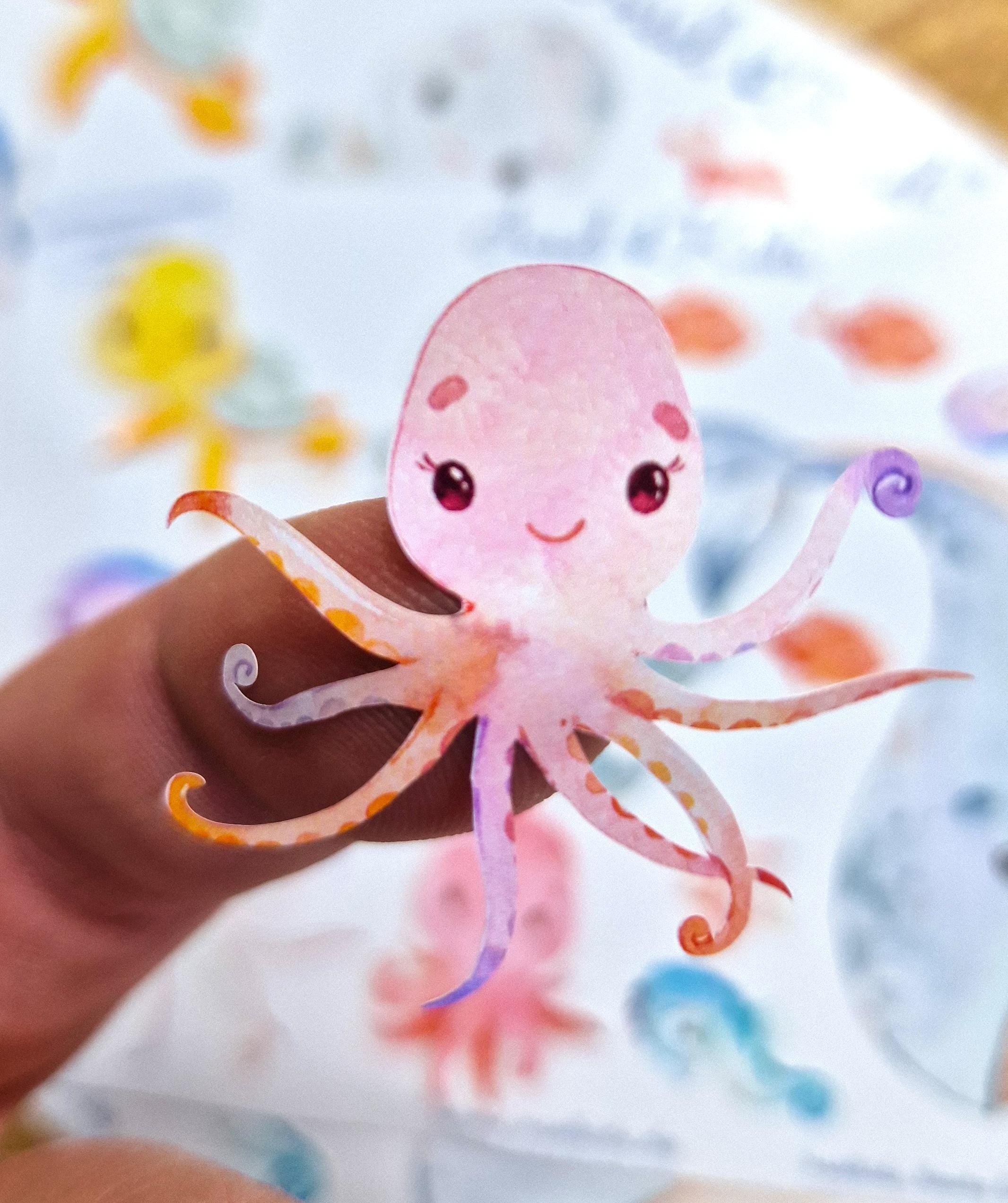 Sticker Unterwassertiere Pastell – spülmaschinenfest & wasserfest – für Brotdose, Flasche, Schule – Stickers