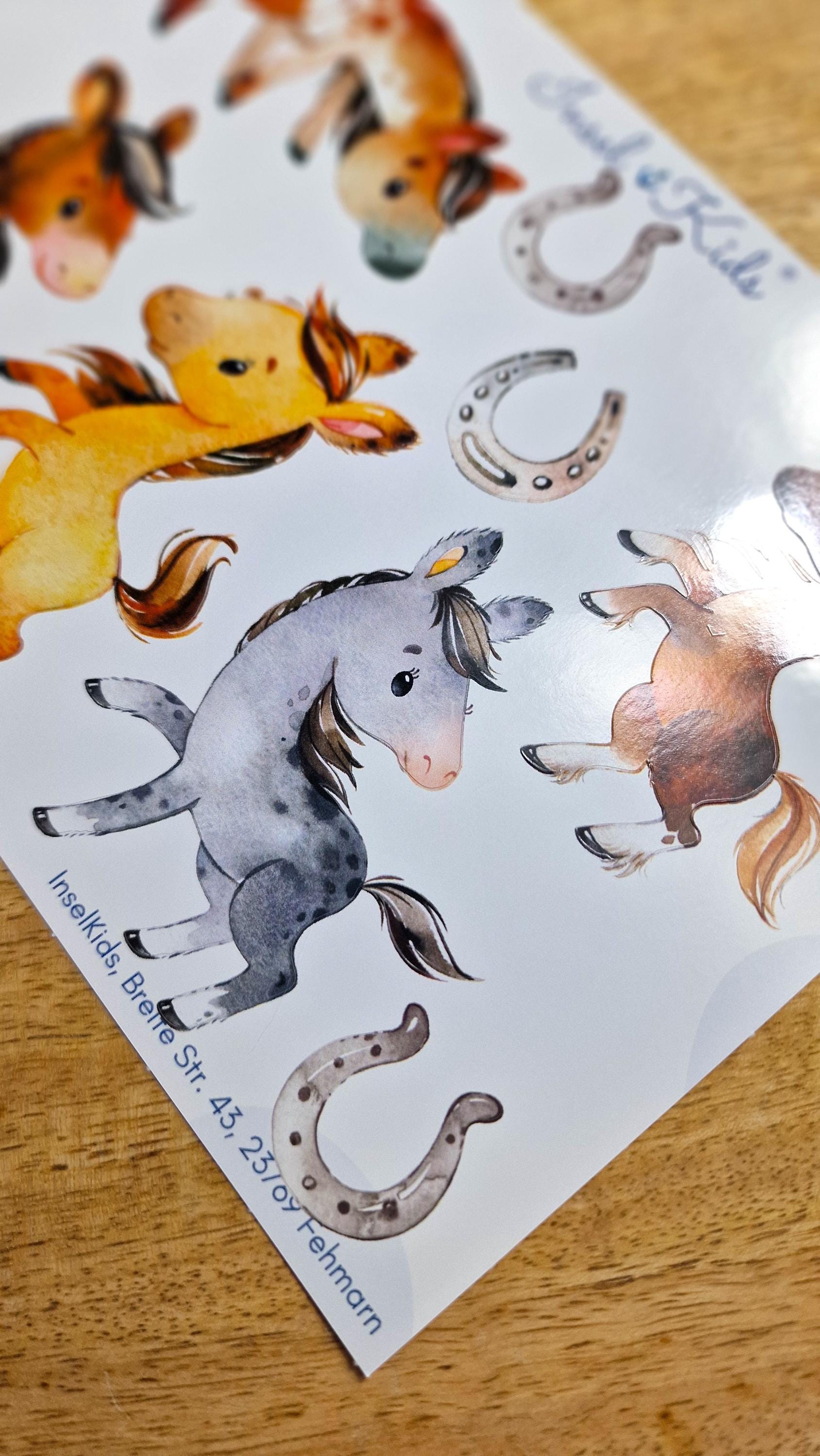 Wasserfeste Spühlmaschinenfeste Sticker Aufkleber UV-beständig fahrrad sticker / für Trinkflasche Brotdose Fahrrad Fahrradhelm Pferd Pony