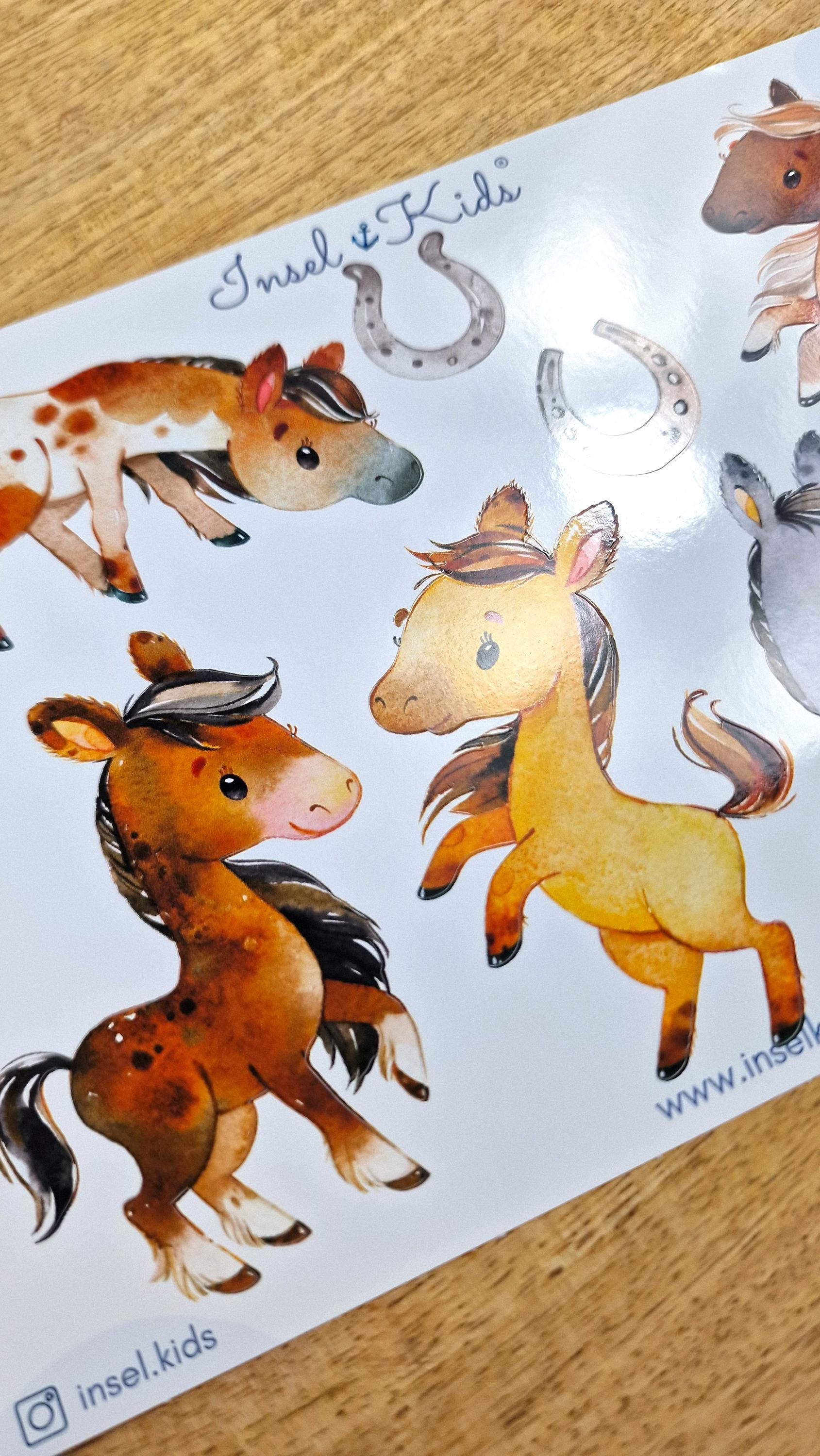 Wasserfeste Spühlmaschinenfeste Sticker Aufkleber UV-beständig fahrrad sticker / für Trinkflasche Brotdose Fahrrad Fahrradhelm Pferd Pony – Stickers