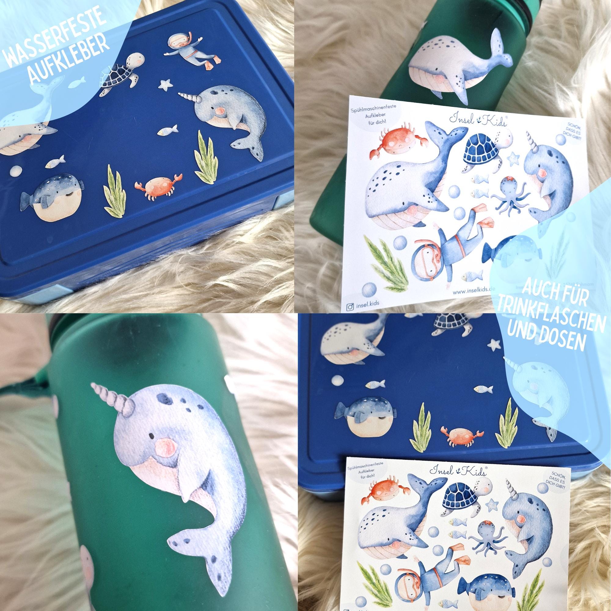 Dino Aufkleber für Brotdose & Flasche – wasserfest und spülmaschinenfest – Sticker Set fürs Fahrrad und Schulstart – Stickers