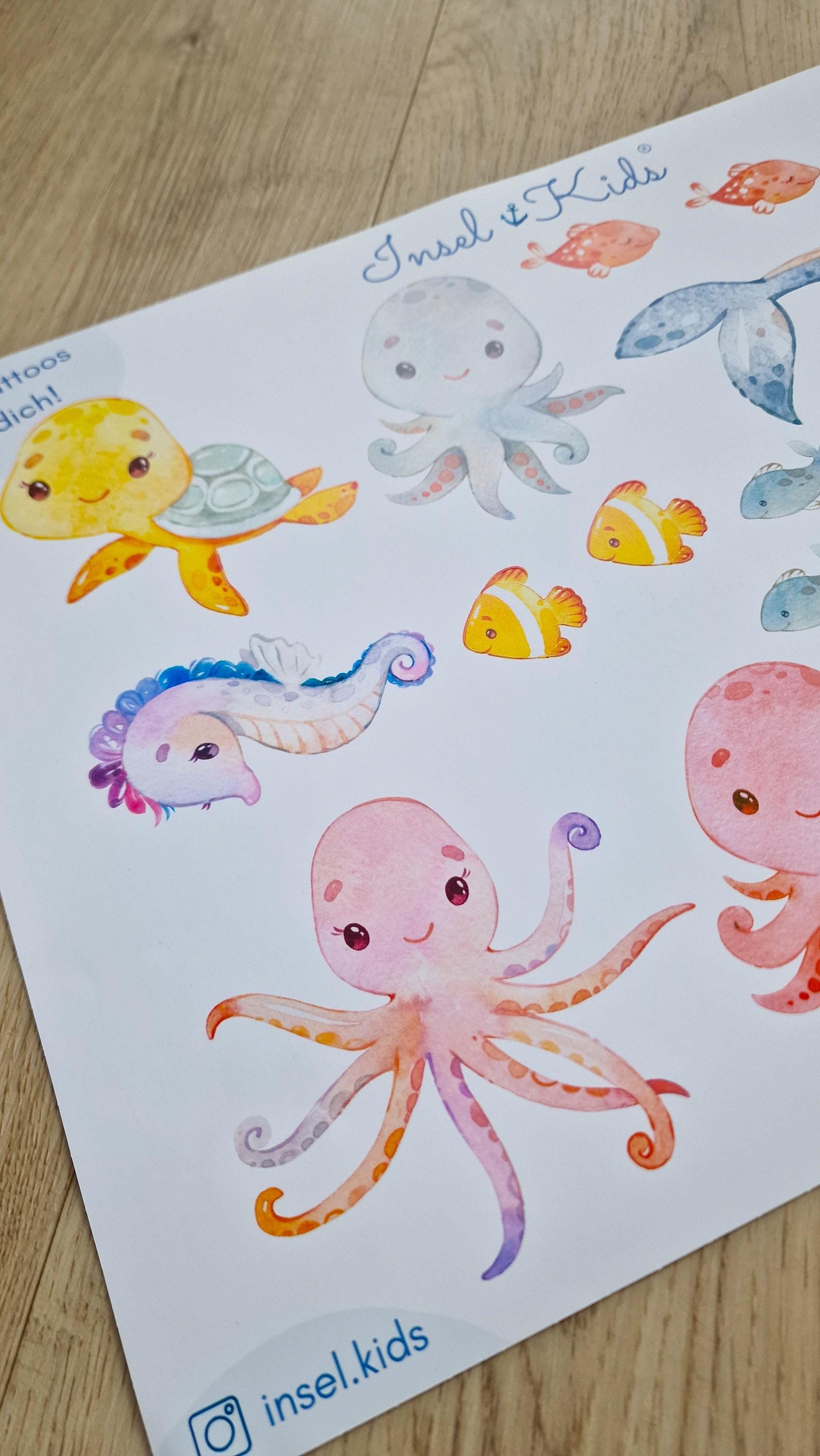 Wandtatoo Wandbild Wandaufkleber Wandsticker zimmer personalisiert Wal Meer Meerestiere für das Babyzimmer – Wall Decals & Murals