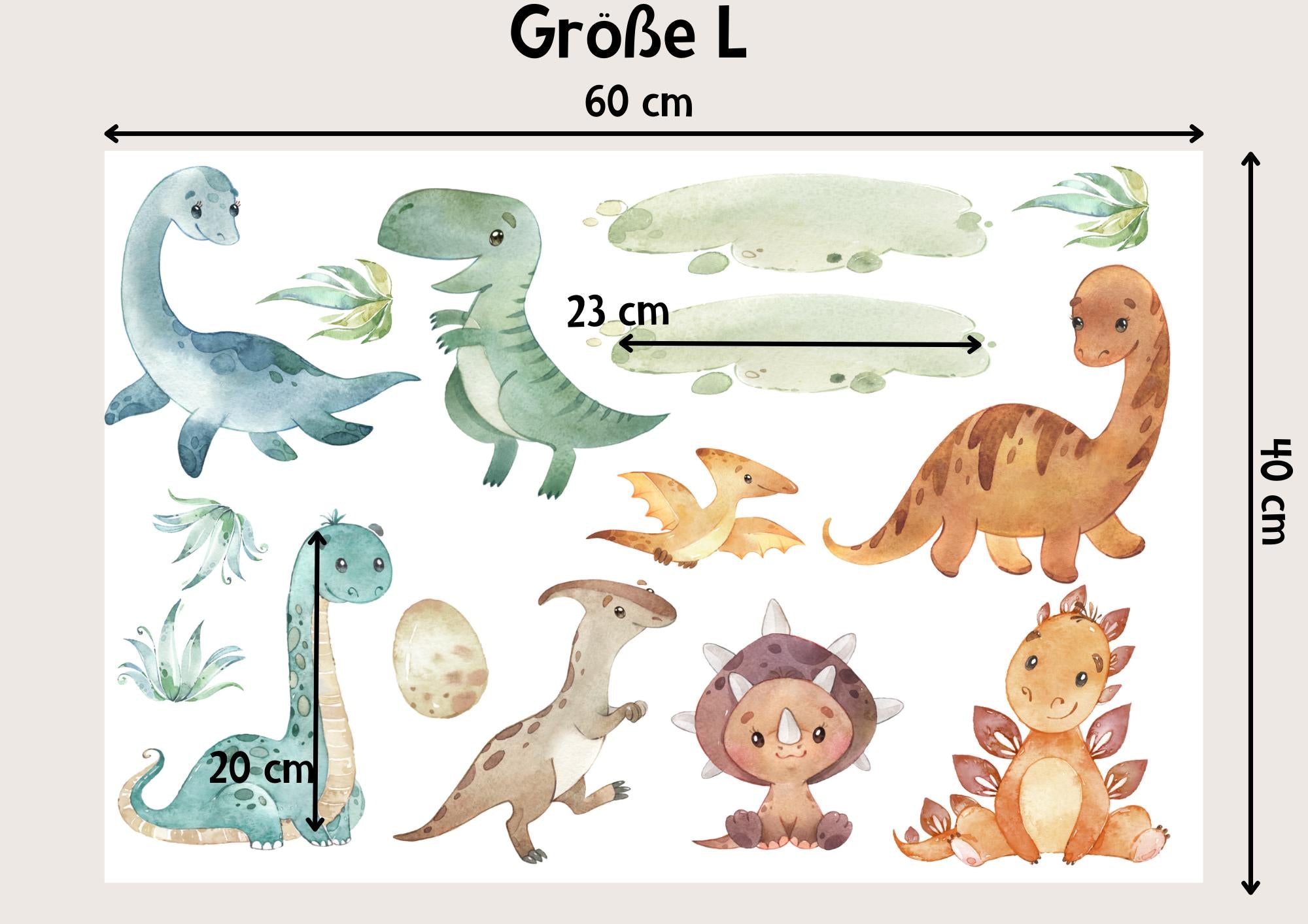 Wandtattoo Dinosaurier zimmer – personalisierbar mit Name – Wandsticker / – Deko Babyzimmer – Größe L/XL – Wall Decals & Murals
