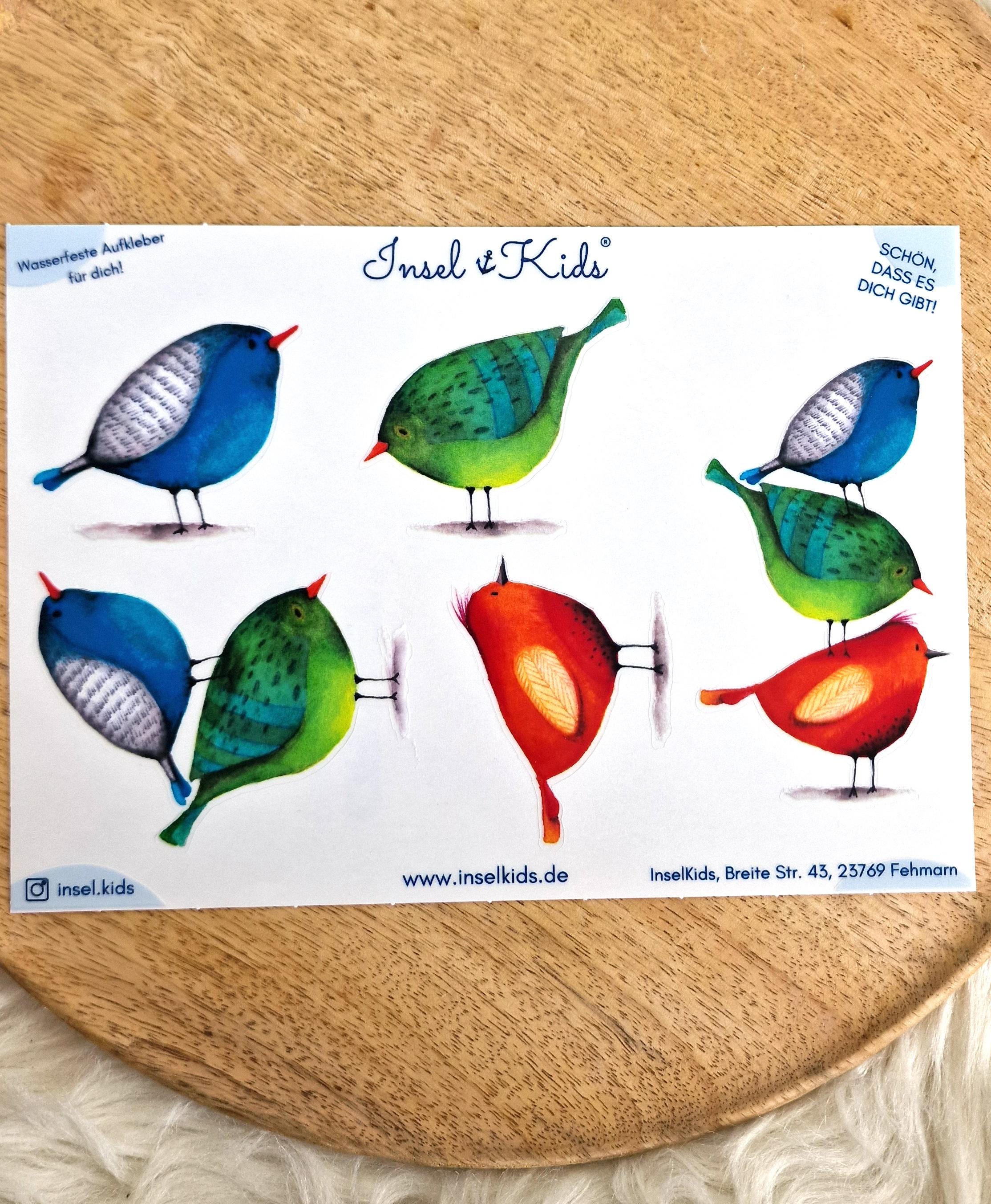 Wasserfeste Spühlmaschinenfeste Sticker Transparent Aufkleber UV-beständig Wasserfest / Für Trinkflasche Brotdose Vögel Vogel – Stickers