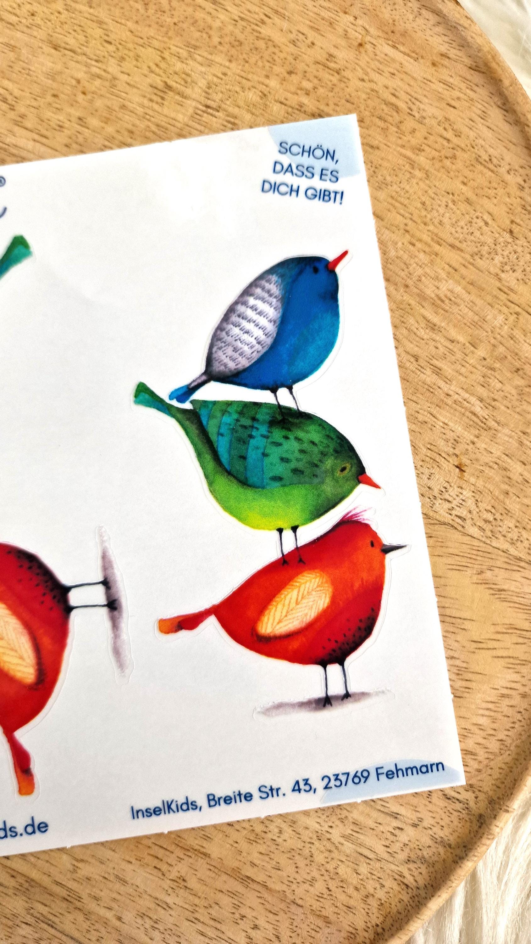 Wasserfeste Spühlmaschinenfeste Sticker Transparent Aufkleber UV-beständig Wasserfest / Für Trinkflasche Brotdose Vögel Vogel – Stickers