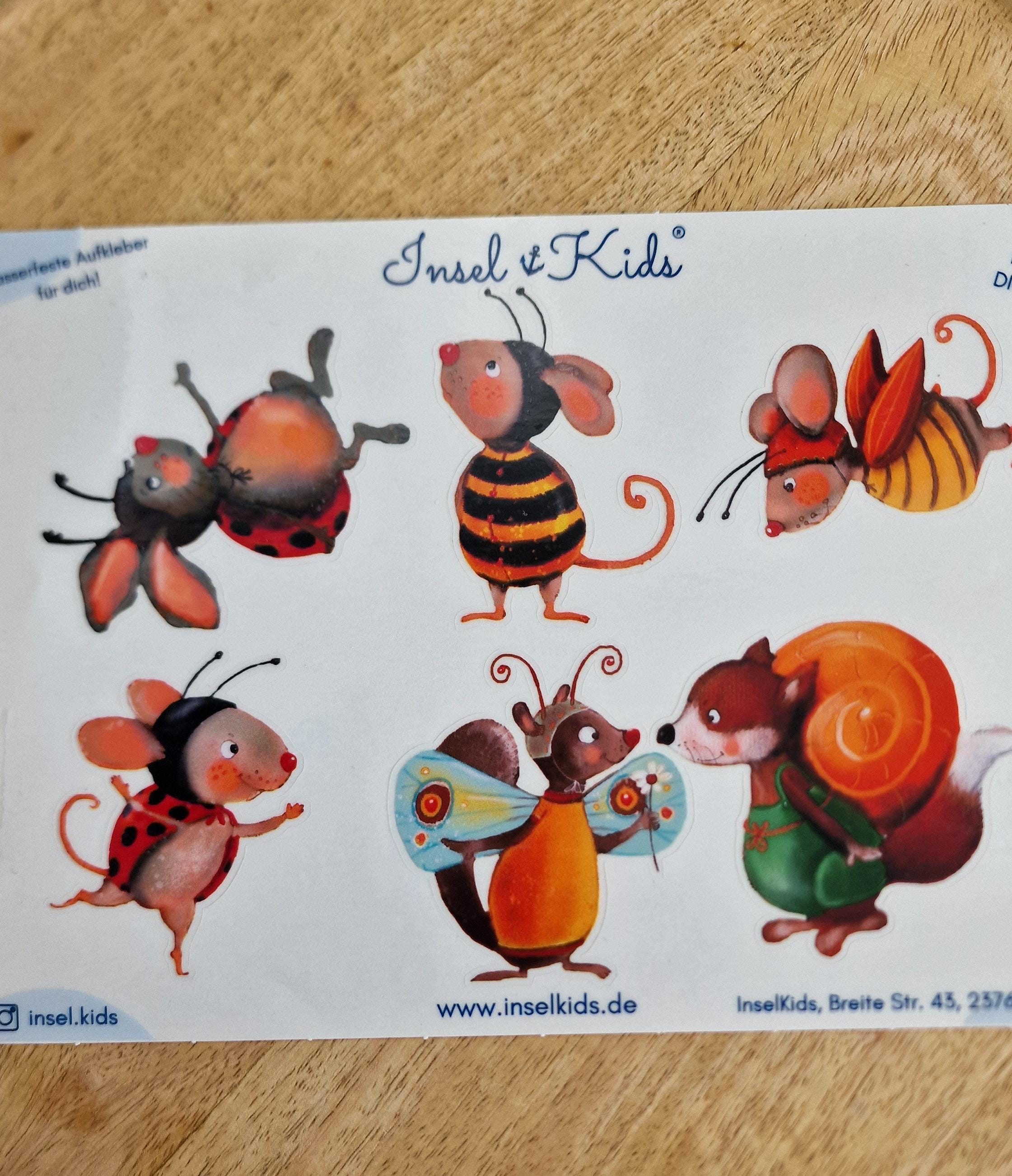 Wasserfeste Spühlmaschinenfeste Sticker Transparent Aufkleber UV-beständig Wasserfest / Für Trinkflasche Brotdose Käfer Biene Hummel – Stickers