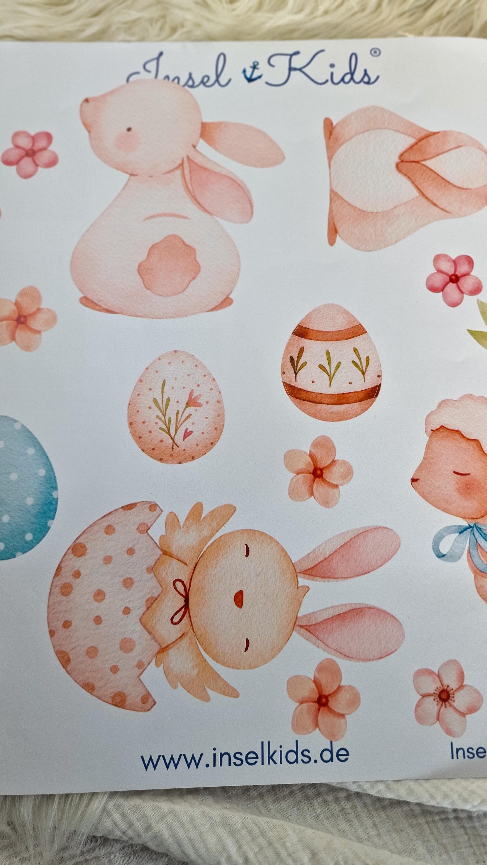 Wandtatoo Wandbild Wandaufkleber Wandsticker Kinderzimmer personalisiert Ostern Osterhase Osterei für das Babyzimmer