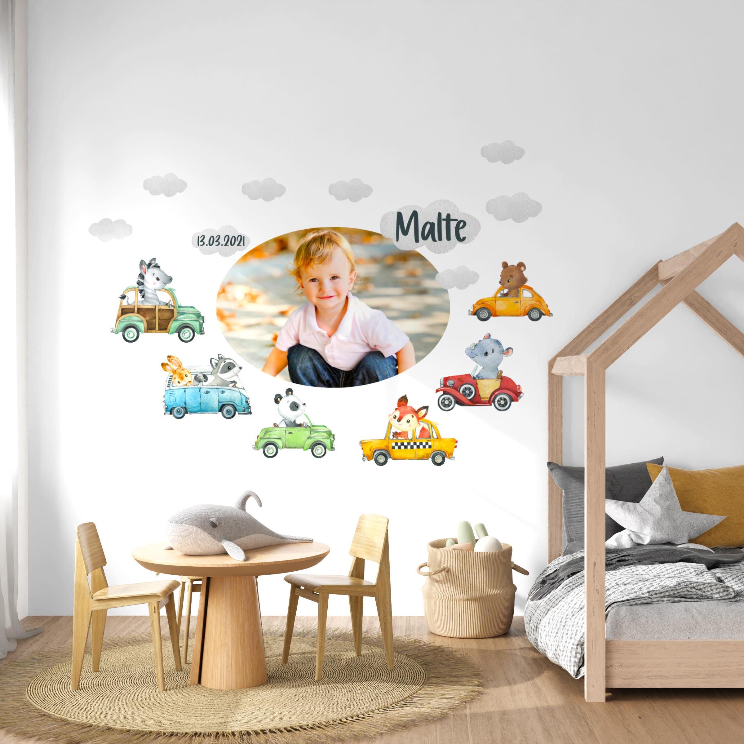 Wandtatoo Wandbild Wandaufkleber zimmer personalisiert Wanddekoration Autos Waldtiere Mit Foto personalisiert – Wall Decals & Murals