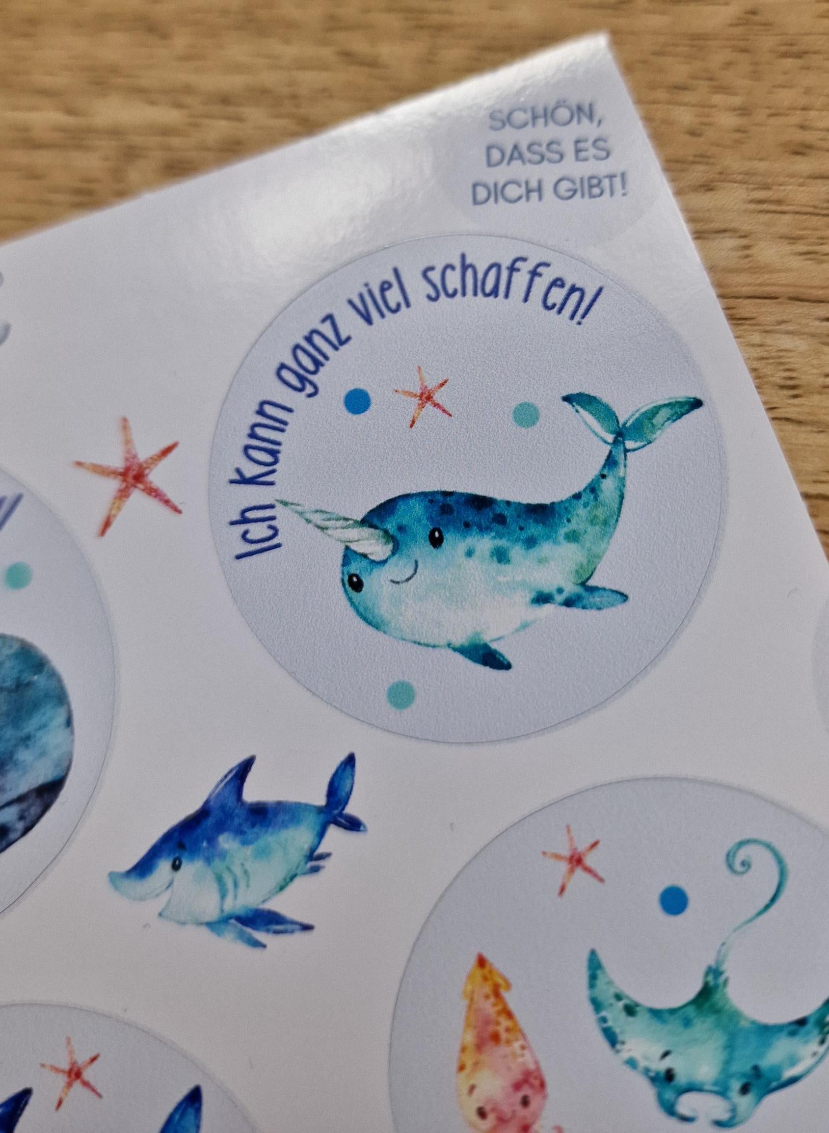 Wasserfeste Spühlmaschinenfeste Sticker Aufkleber fahrrad sticker Affirmationen UV-beständig Wasserfest /Trinkflasche Brotdose Fahrrad Wal – Stickers