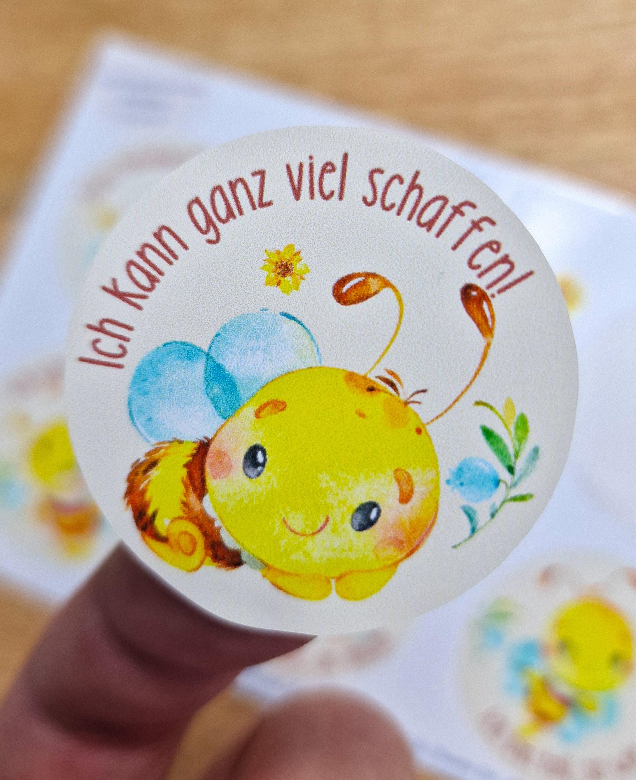 Sticker Affirmationen – süße Bienen Motive – wasserfest & spülmaschinenfest – für Einschulung, Brotdose, Flasche, Schulstart – Stickers