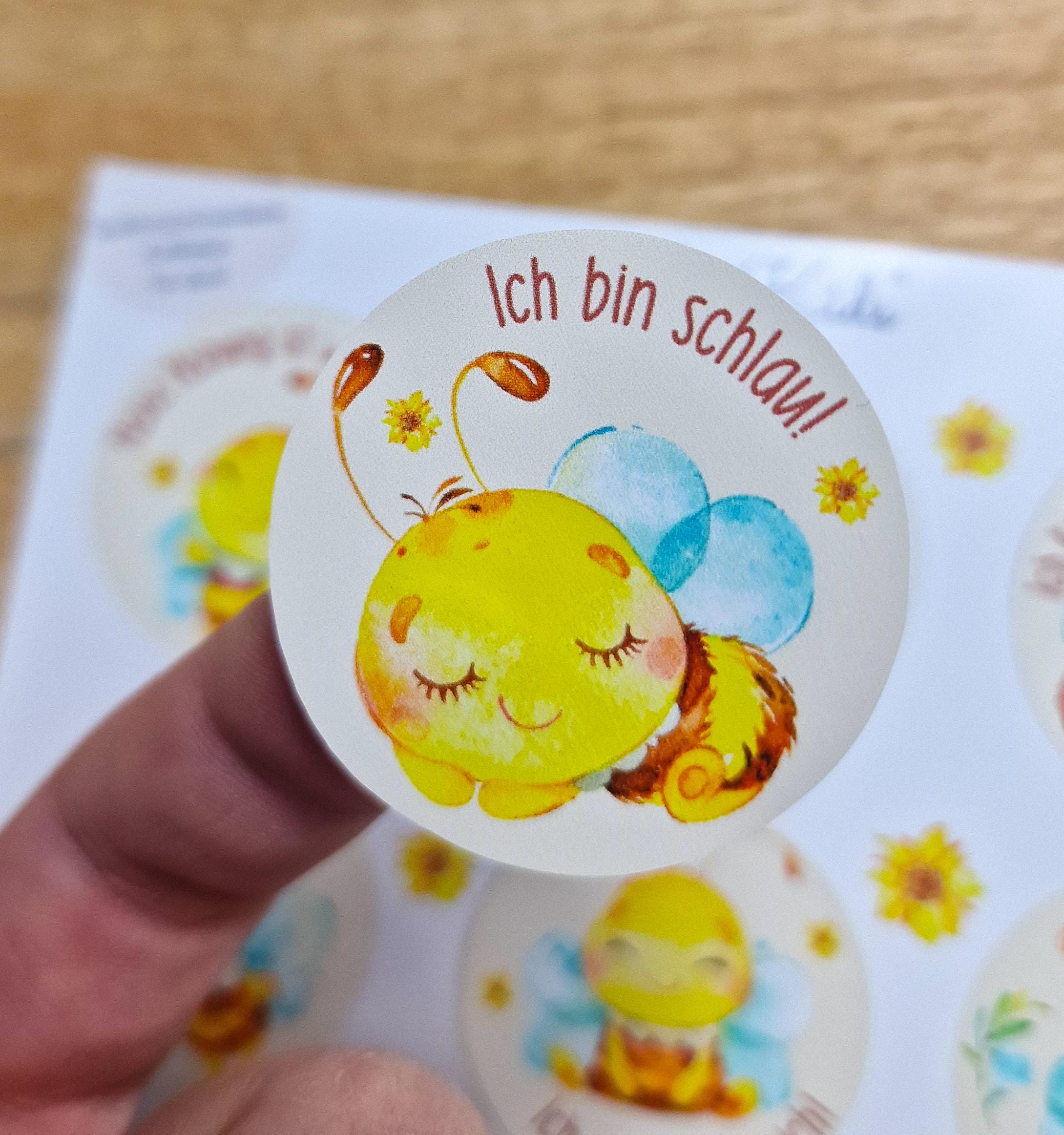 Sticker Affirmationen – süße Bienen Motive – wasserfest & spülmaschinenfest – für Einschulung, Brotdose, Flasche, Schulstart – Stickers