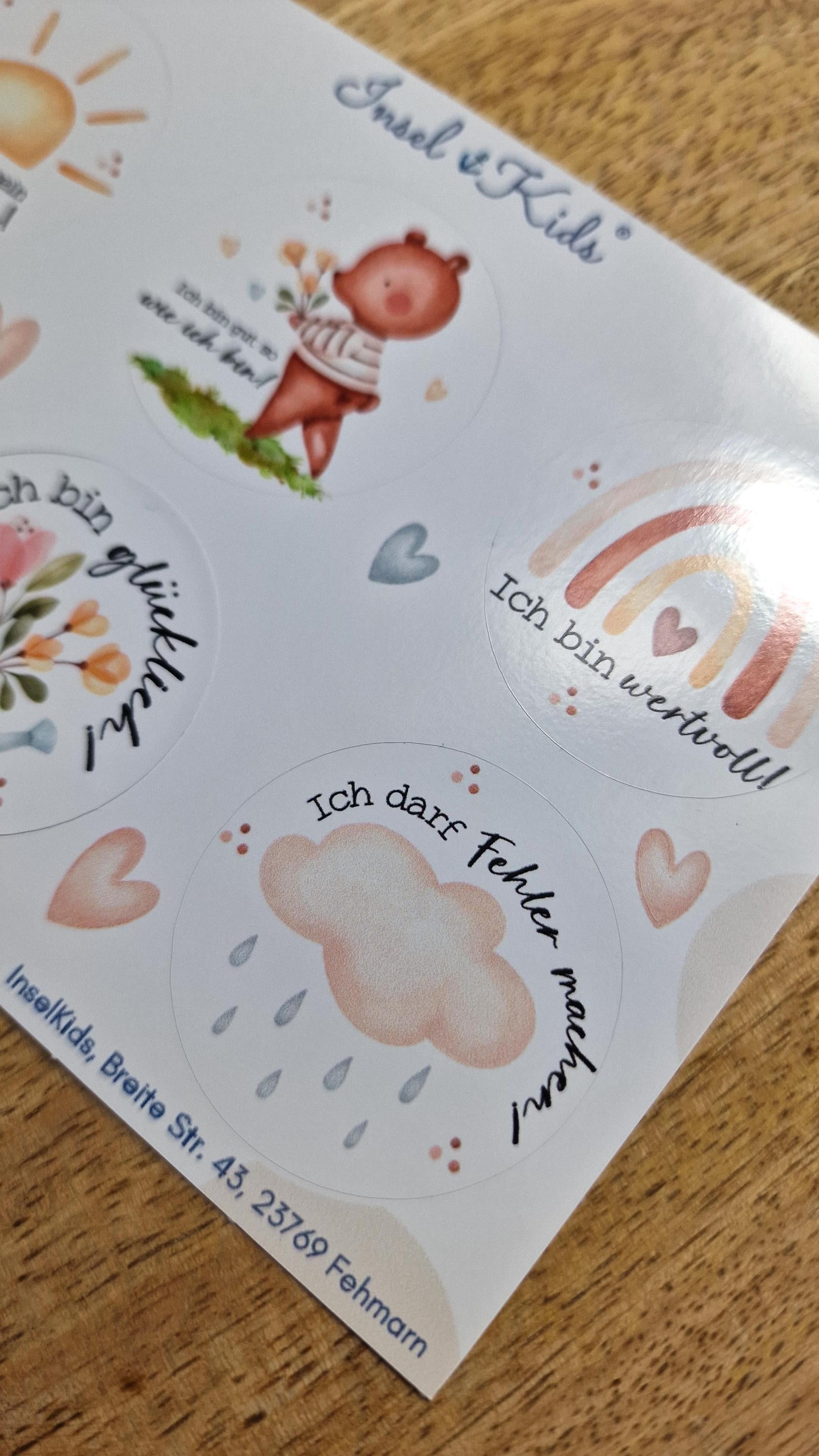 Wasserfeste Spühlmaschinenfeste Sticker Aufkleber Affirmationen UV-beständig Wasserfest / Für Trinkflasche Bär Regenbogen – Stickers