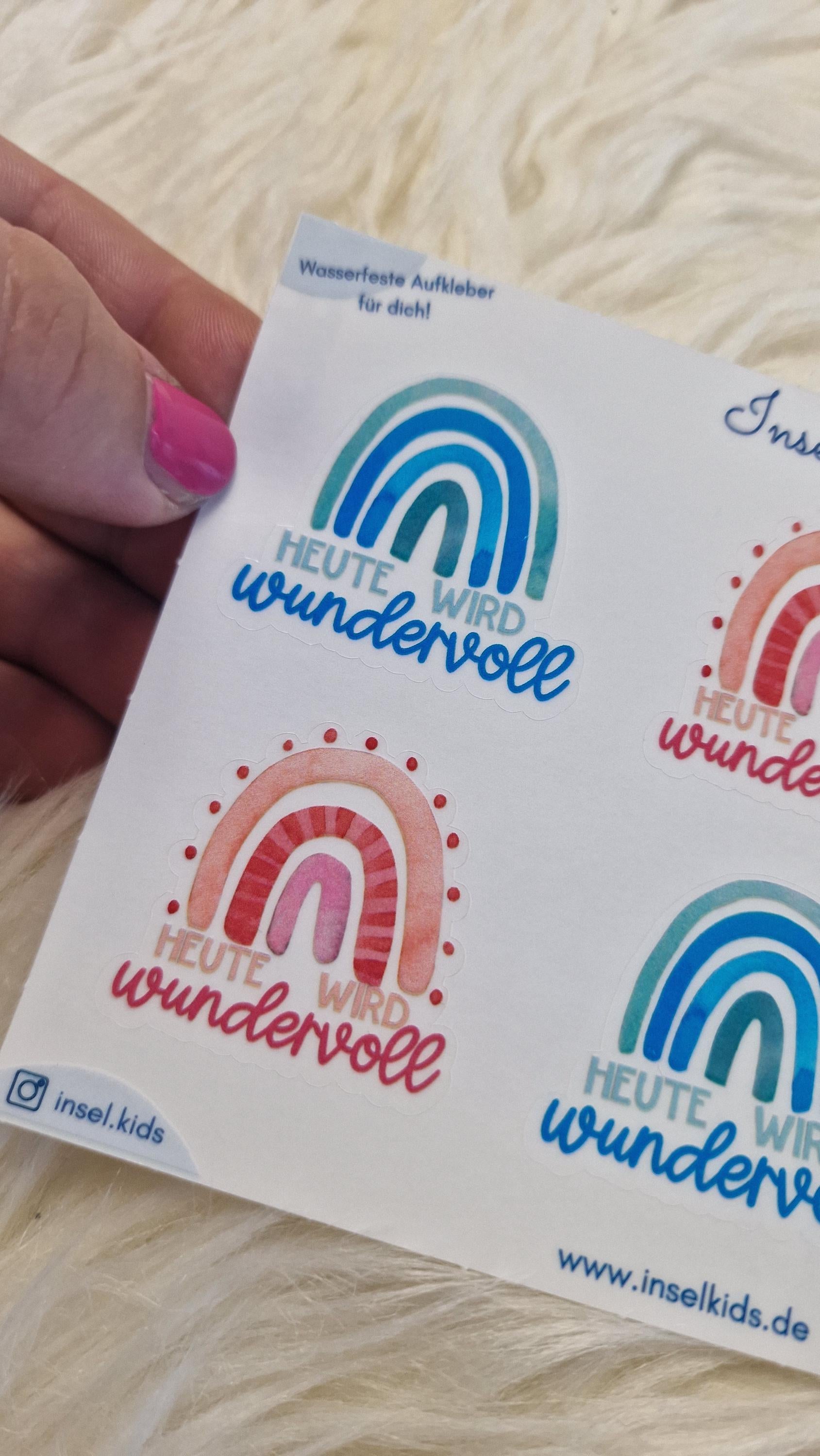 Wasserfeste Spühlmaschinenfeste Sticker Transparent Aufkleber UV-beständig Wasserfest / Für Trinkflasche Brotdose Fahrrad wundervoll – Stickers