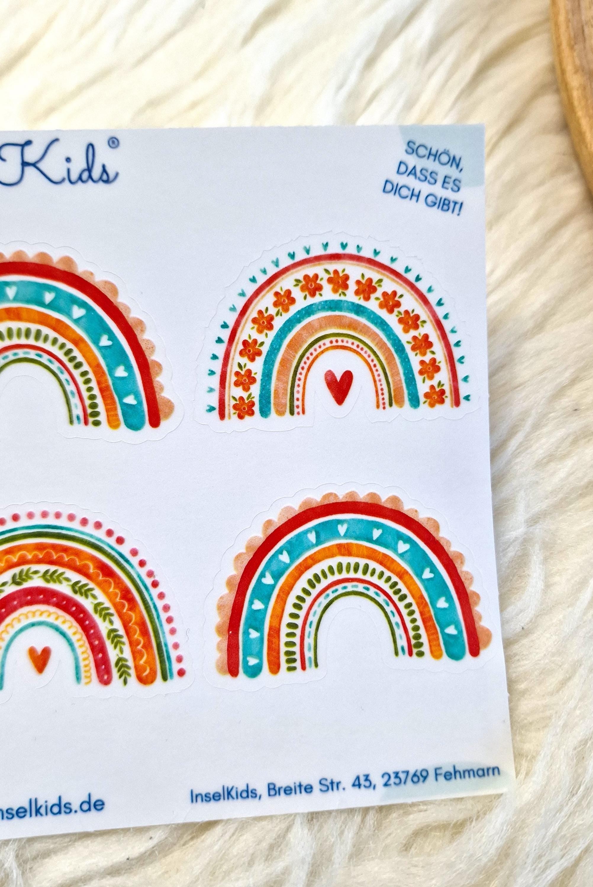 Aufkleber Regenbogen – wasserfeste Sticker – wasserfest & spülmaschinenfest – für Brotdose, Trinkflasche, Laufrad und Kita