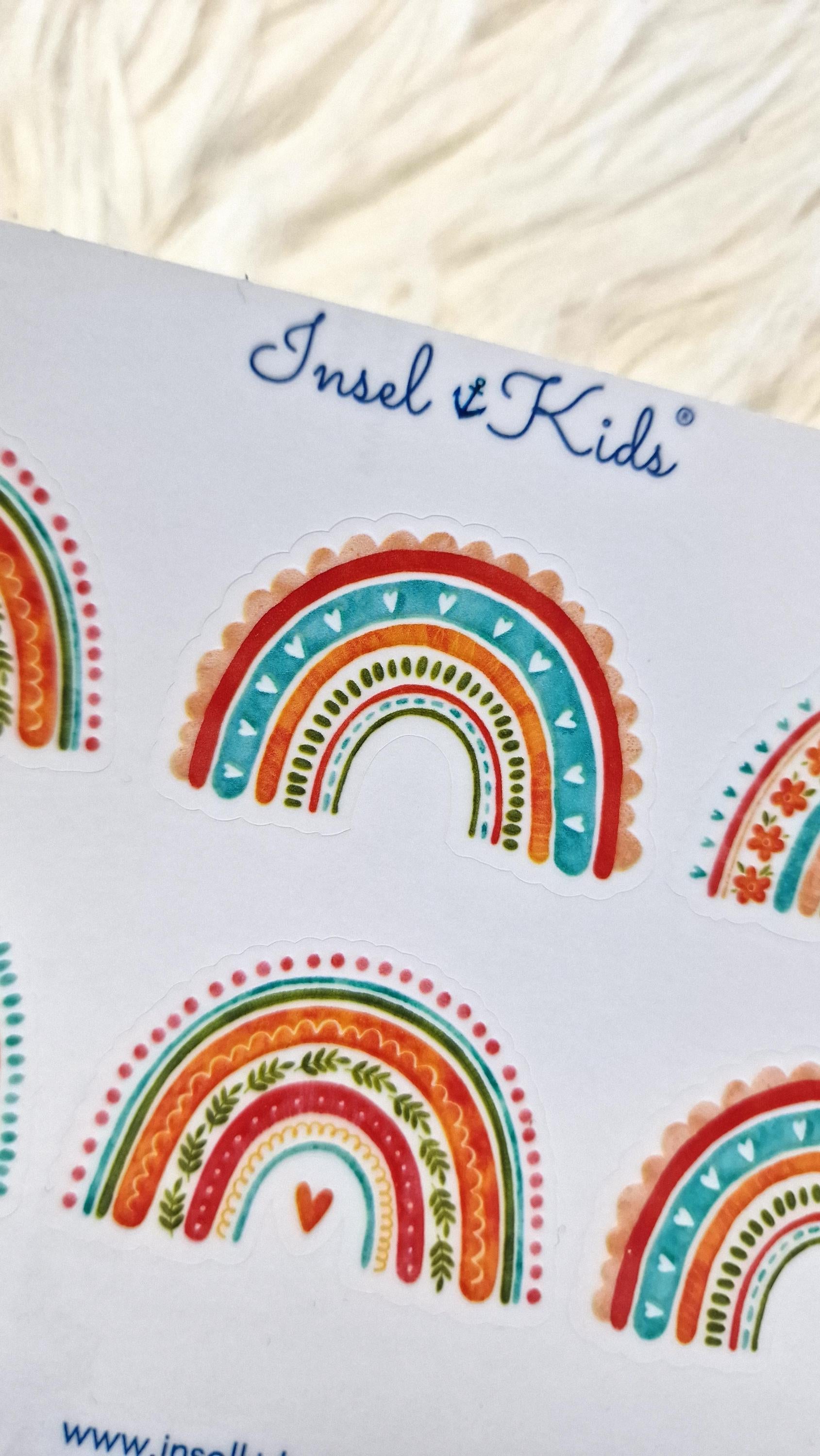 Aufkleber Regenbogen – wasserfeste Sticker – wasserfest & spülmaschinenfest – für Brotdose, Trinkflasche, Laufrad und Kita – Stickers