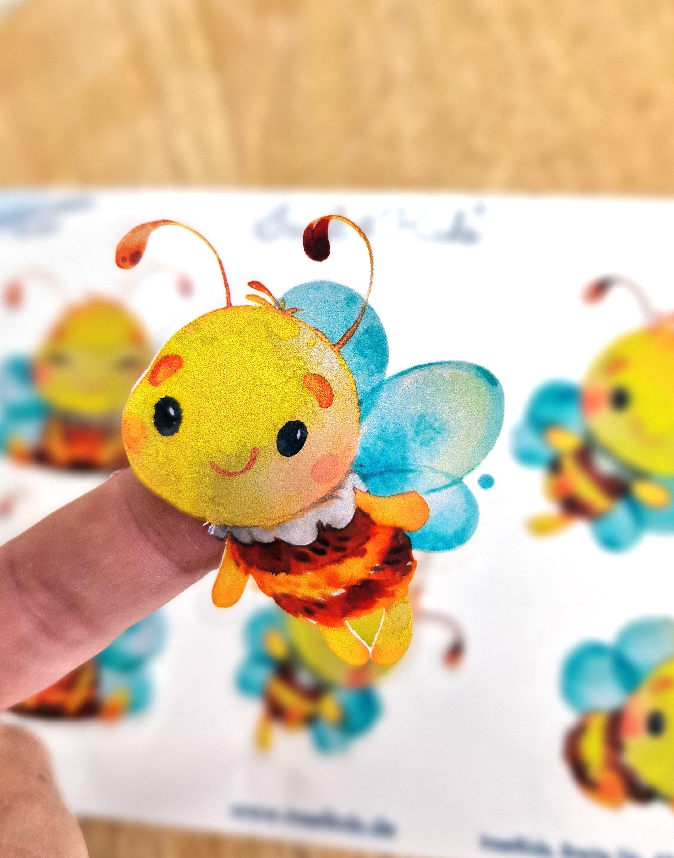 Sticker Biene – wasserfest & spülmaschinenfest – Aufkleber für Brotdose, Flasche und Fahrrad – Vinyl Sticker Set – A6/A5/A4 – Stickers