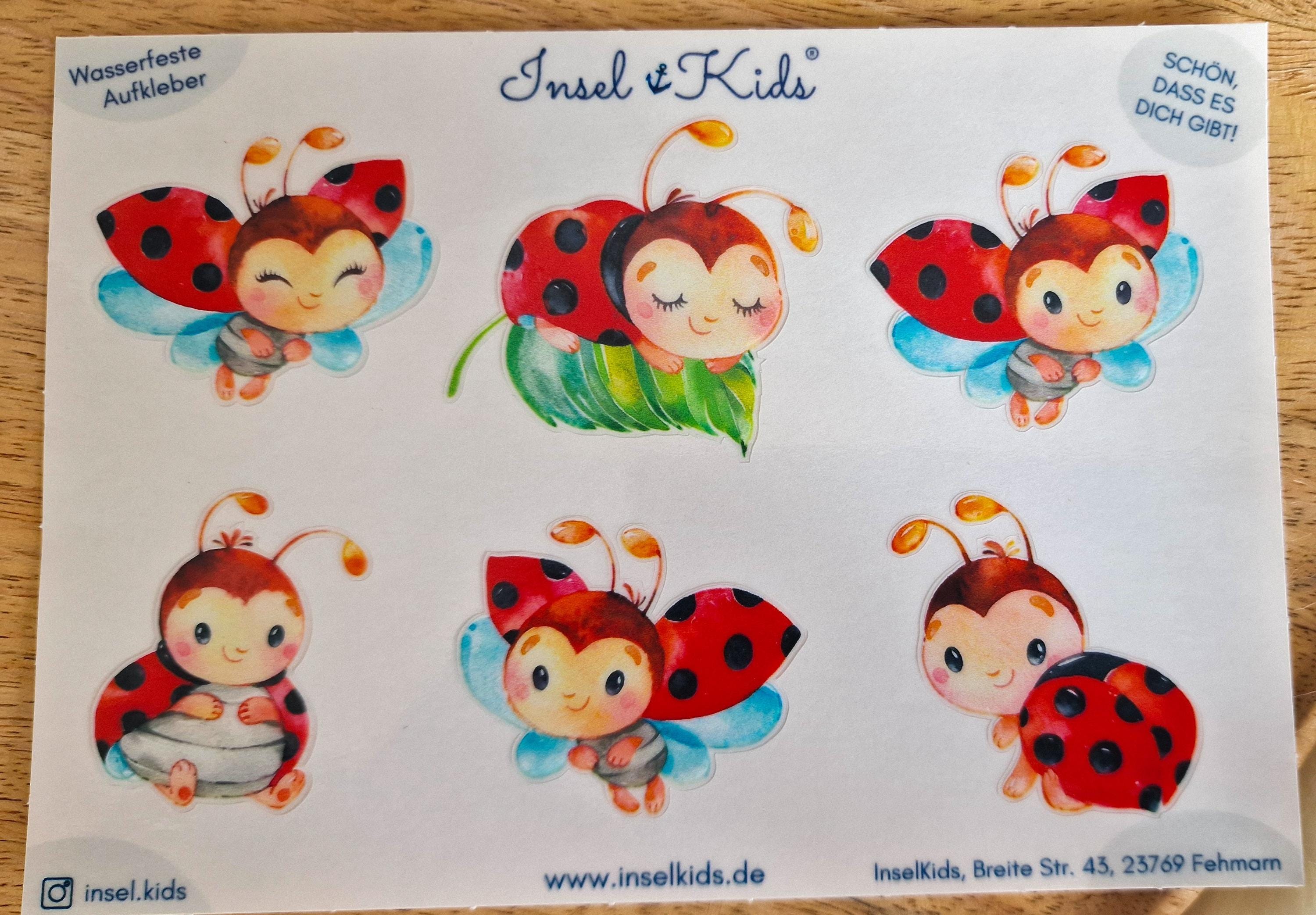 Sticker Marienkäfer wasserfest – spülmaschinenfest – für Brotdose, Flasche, Helm – optional mit Übertragungsfolie – Stickers