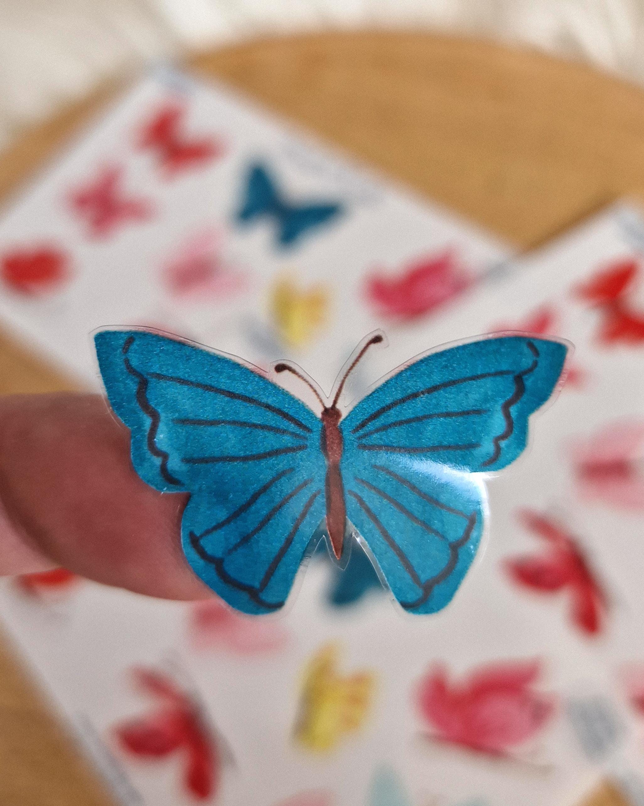 Sticker Schmetterling wasserfest spülmaschinenfest Aufkleber für Trinkflasche Brotdose Fahrrad Kinder Kita Schule Einschulung Geschenk