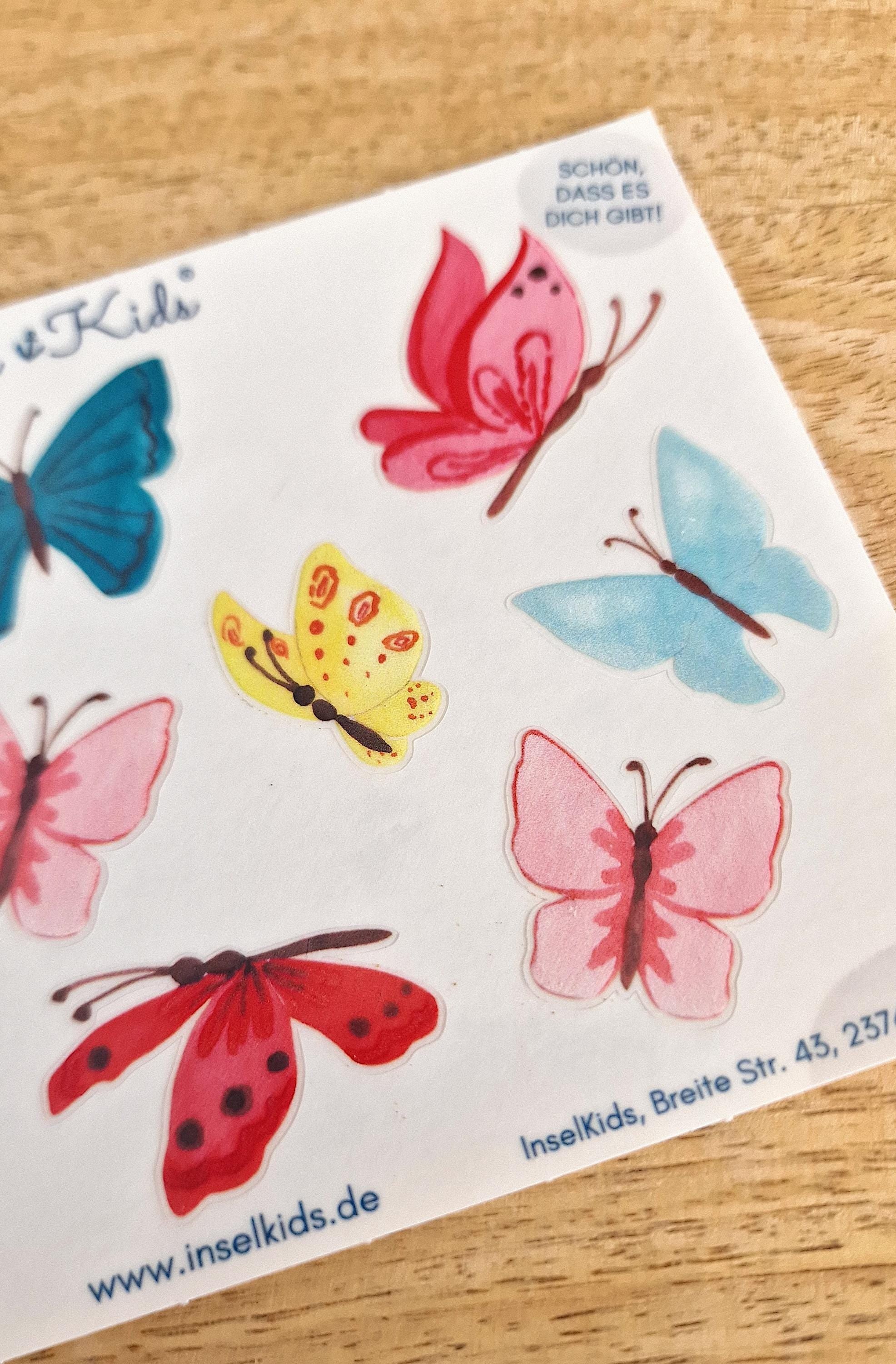 Sticker Schmetterling – wasserfest & spülmaschinenfest – Aufkleber für Brotdose, Flasche, Fahrrad – Geschenk Einschulung – Stickers