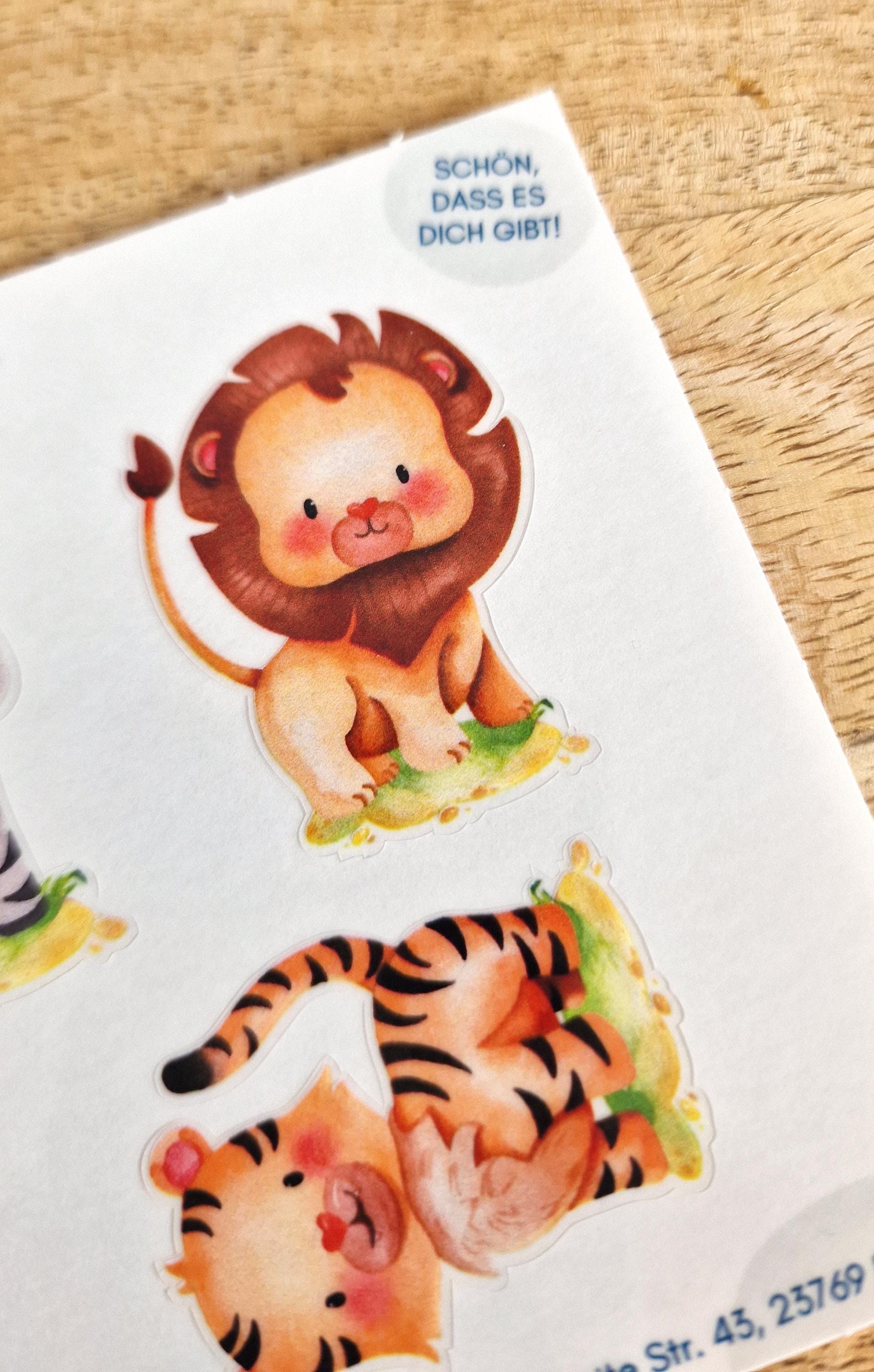 Sticker Dschungeltiere wasserfest spülmaschinenfest Aufkleber für Brotdose Trinkflasche Kita Einschulung Geschenk – Stickers