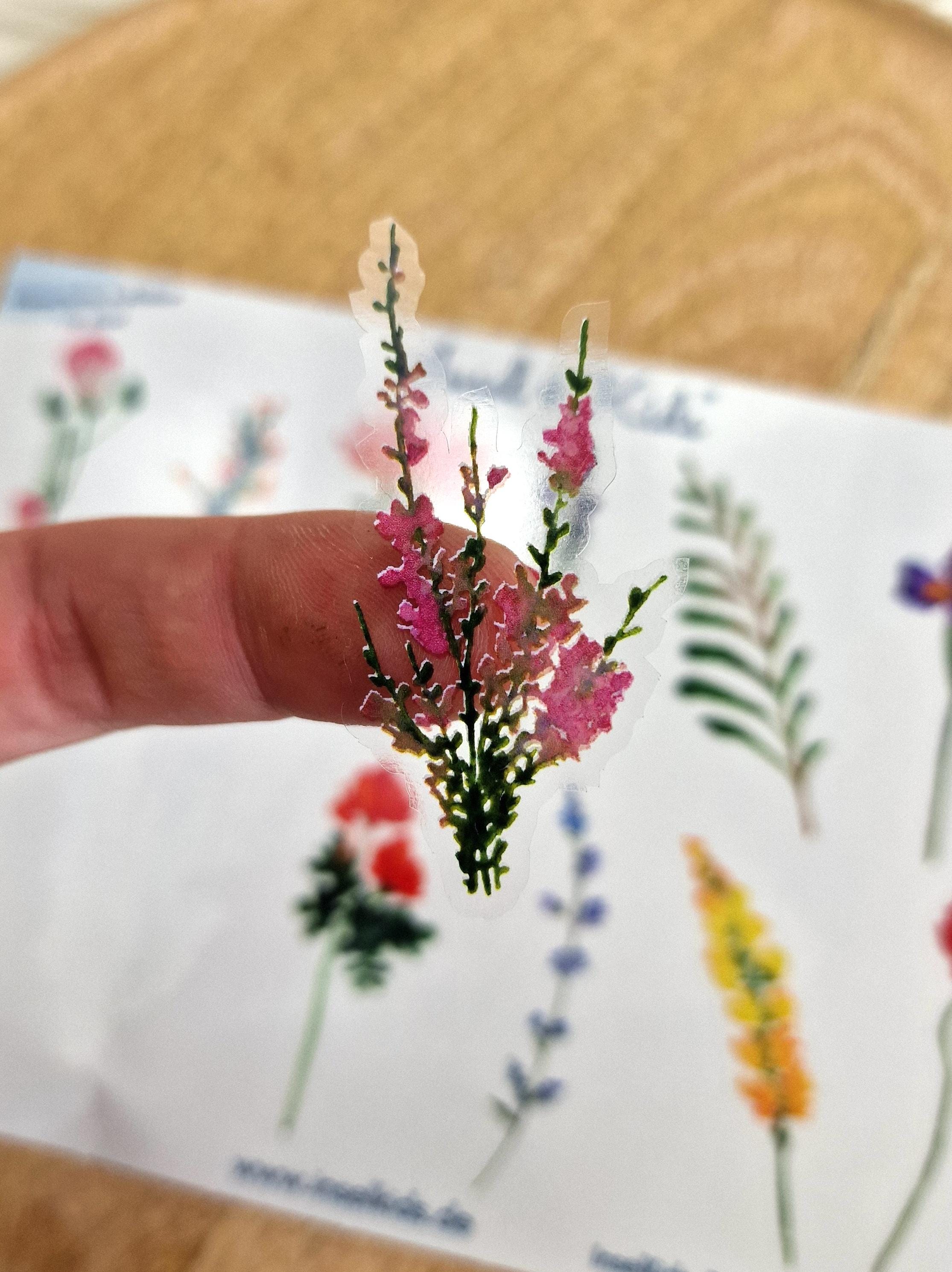 Wildblumen Sticker Set – wasserfest & spülmaschinenfest – Vinyl Aufkleber Boho Blumen – für Glas, Flasche, Brotdose und als Geschenk – Stickers
