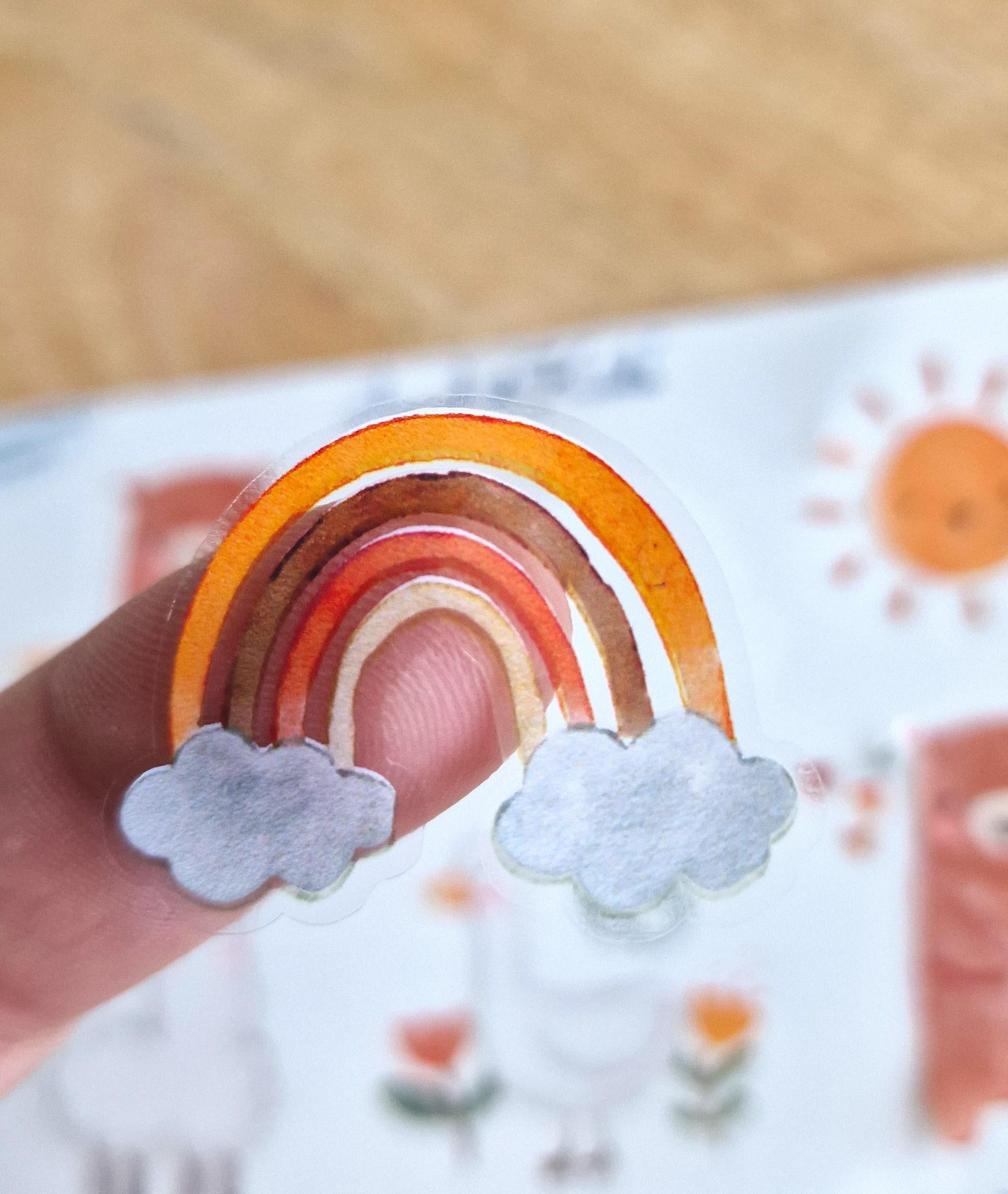 Boho Sticker für – Bär, Regenbogen, Sonne – wasserfest & spülmaschinenfest – für Brotdose, Flasche und Fahrrad – Stickers