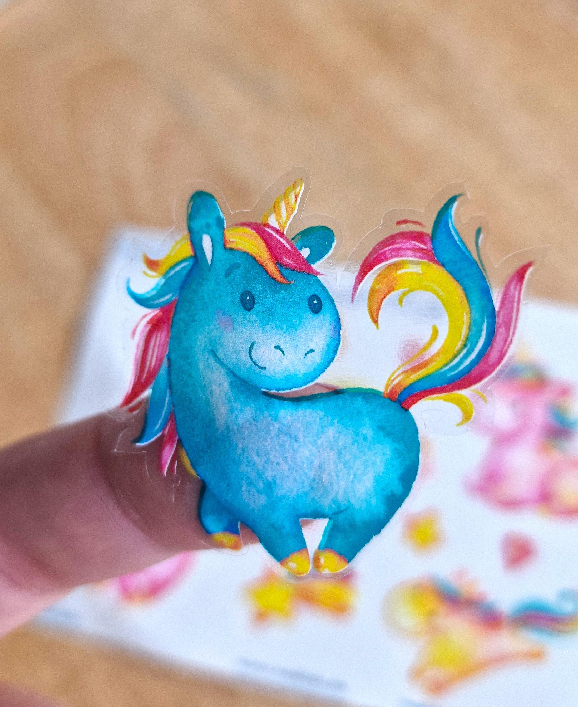 Einhorn Sticker Set – wasserfest & spülmaschinenfest – für Brotdose, Flasche, Kita und Schulstart – Vinyl Sticker – Stickers