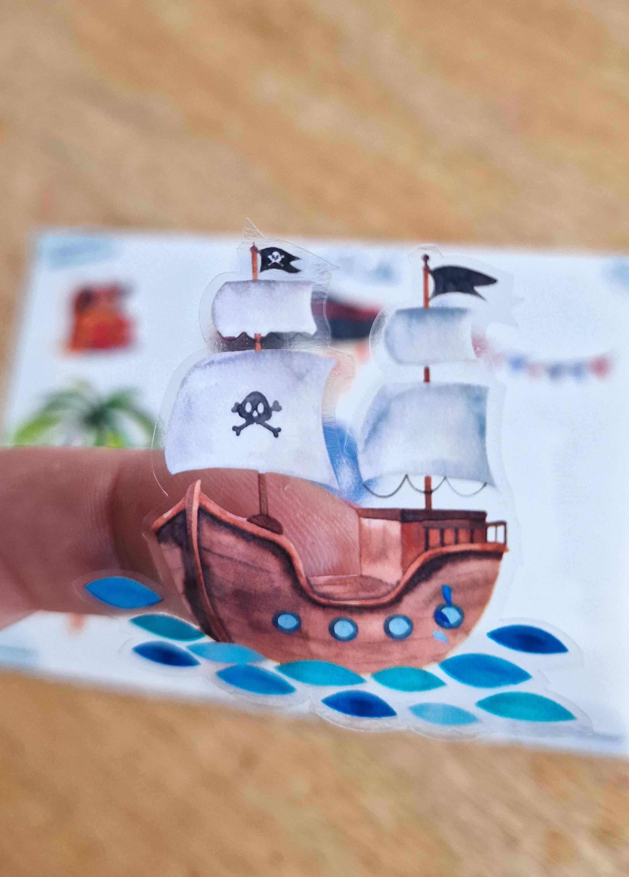 Piraten Sticker für – wasserfest & spülmaschinenfest – Aufkleber für Brotdose, Kita, Flasche – Geschenk Einschulung – Stickers