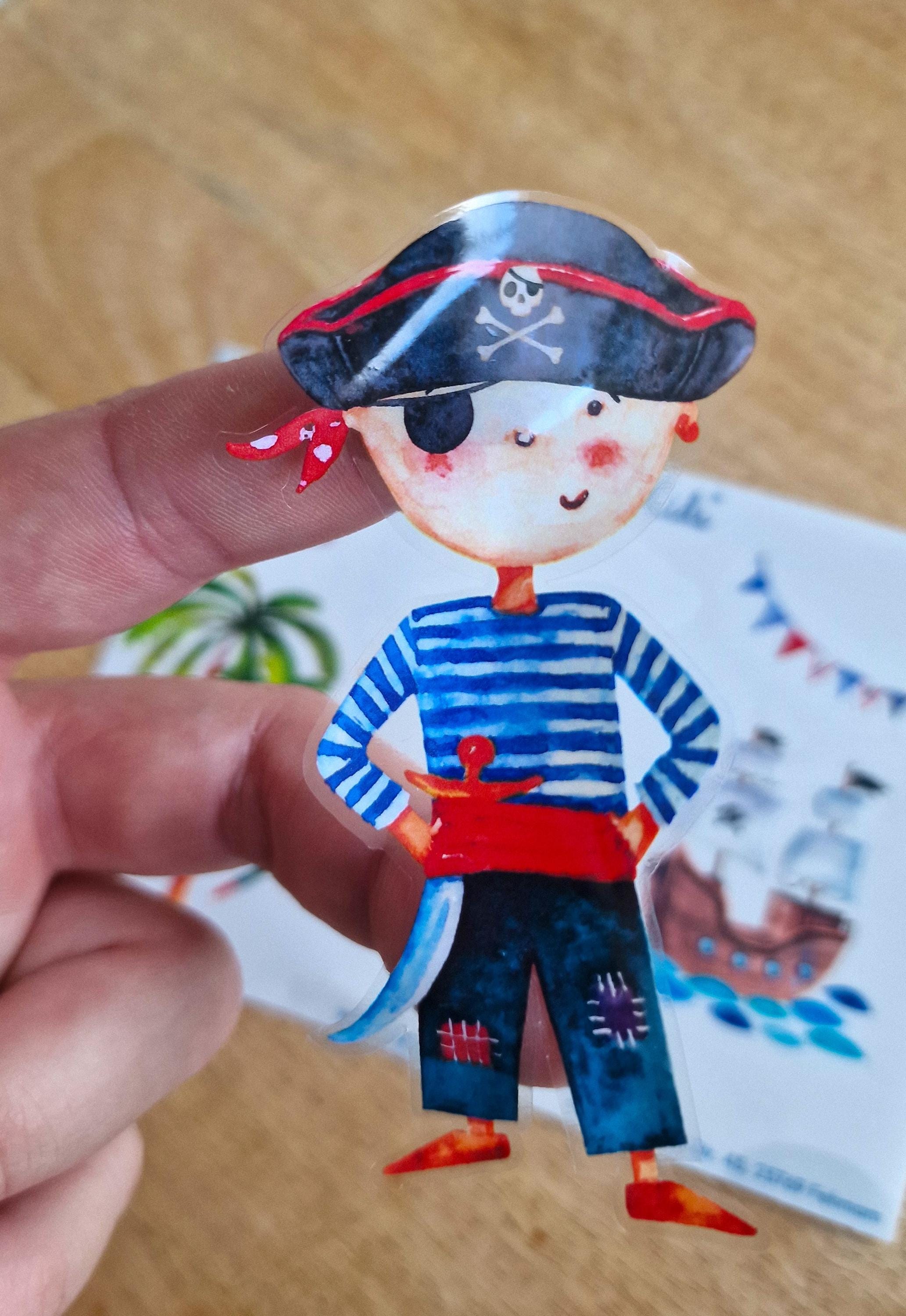 Piraten Sticker für – wasserfest & spülmaschinenfest – Aufkleber für Brotdose, Kita, Flasche – Geschenk Einschulung – Stickers