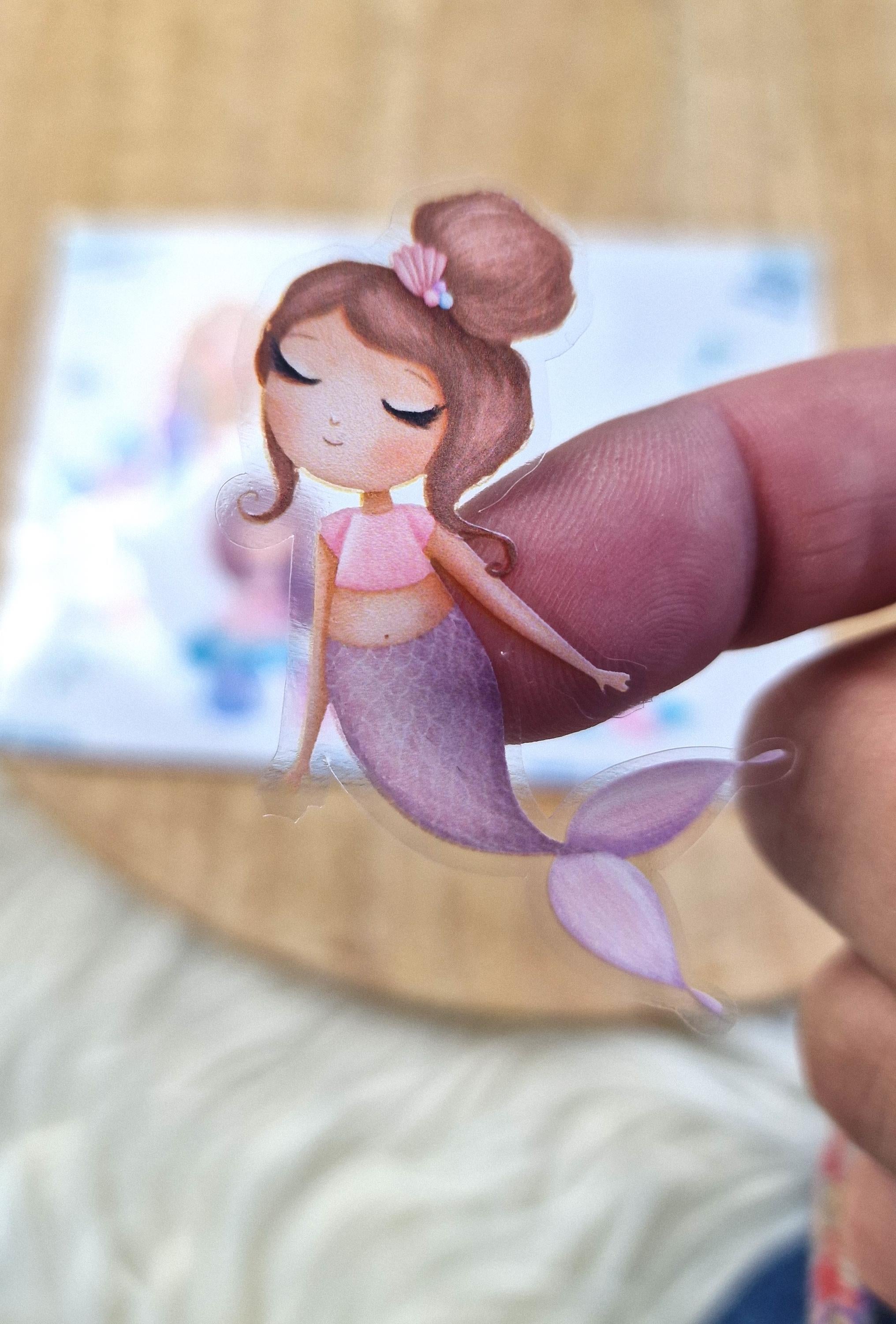 Meerjungfrau Sticker – wasserfest & spülmaschinengeeignet – Aufkleber für Brotdose, Flasche, Kita und Schulstart – Stickers