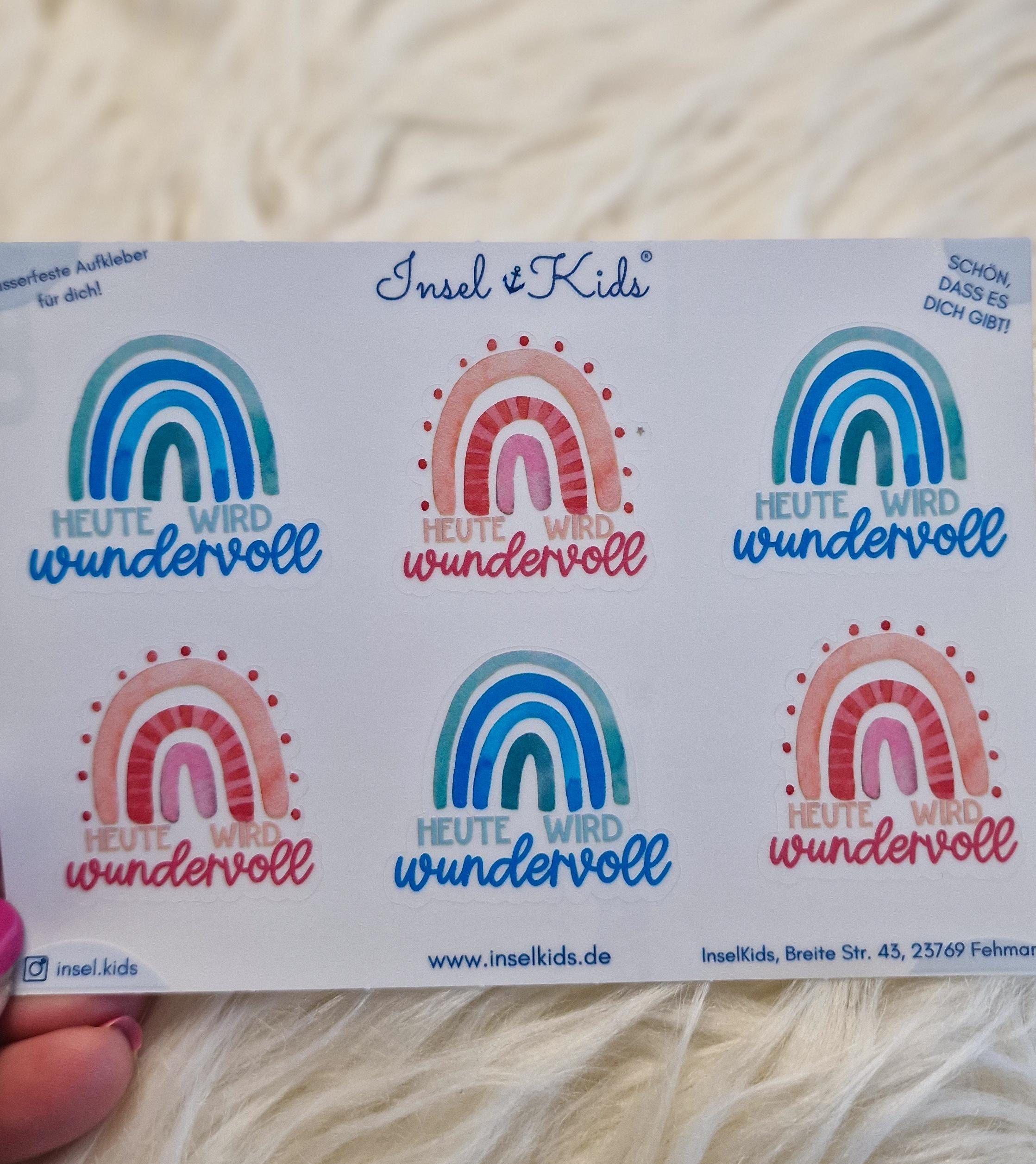 Wasserfeste Spühlmaschinenfeste Sticker Transparent Aufkleber UV-beständig Wasserfest / Für Trinkflasche Brotdose Fahrrad wundervoll – Stickers