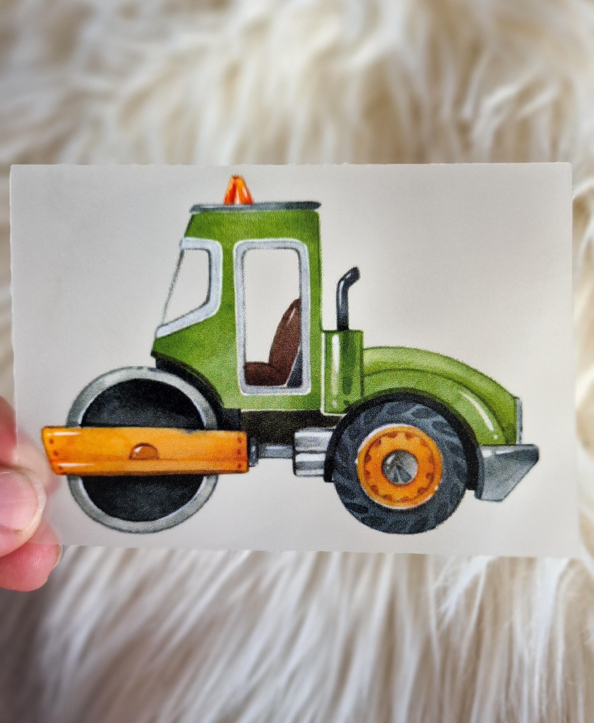 Bügelbild Set Baustelle – Traktor, Bagger Radlader Kipplaster – Applikation für Shirts Hosen Kleidung – Geburtstag DIY Upcycling – Appliques & Patches