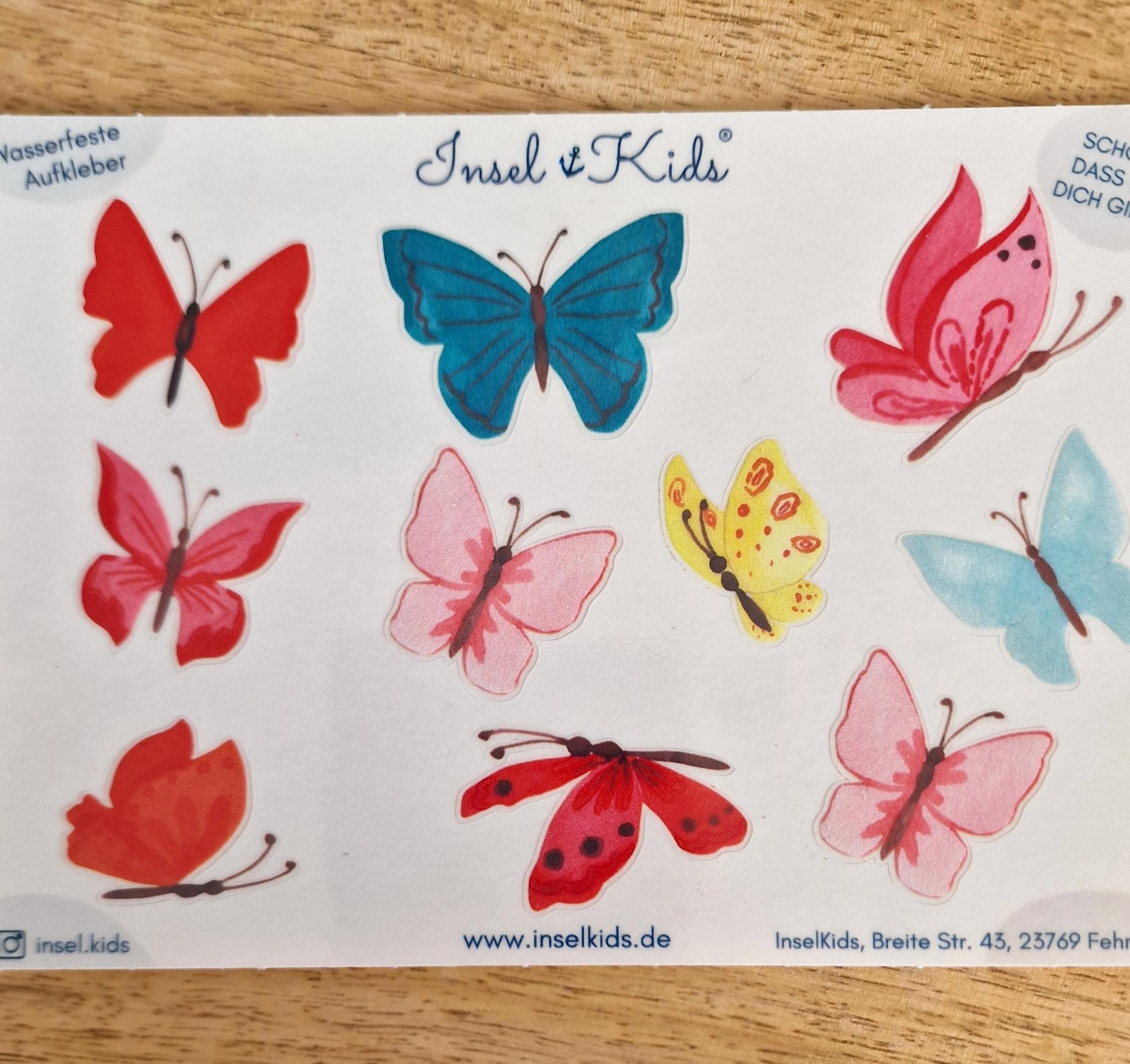 Sticker Schmetterling wasserfest spülmaschinenfest Aufkleber Brotdose Trinkflasche Fahrrad Kita Einschulung Geschenk – Stickers