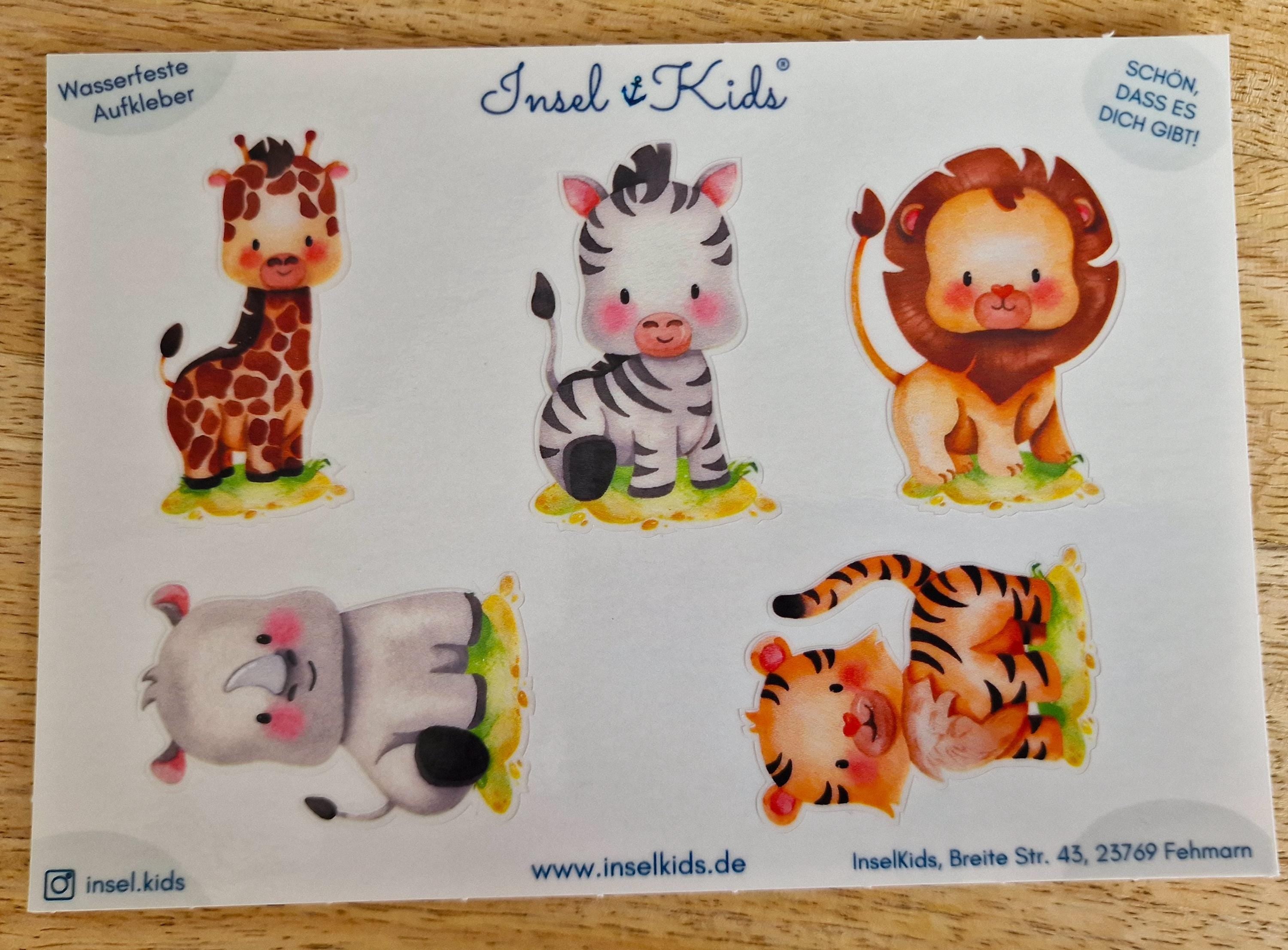 Sticker Dschungeltiere wasserfest spülmaschinenfest Aufkleber für Brotdose Trinkflasche Kita Einschulung Geschenk – Stickers