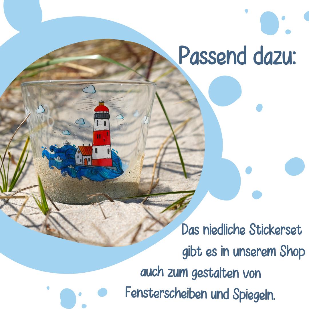 Fensterbild Leuchtturm – statisch haftend & wiederverwendbar – maritime Fensterdeko Sommer – ohne Kleber – Geschenkidee für Küstenfans –