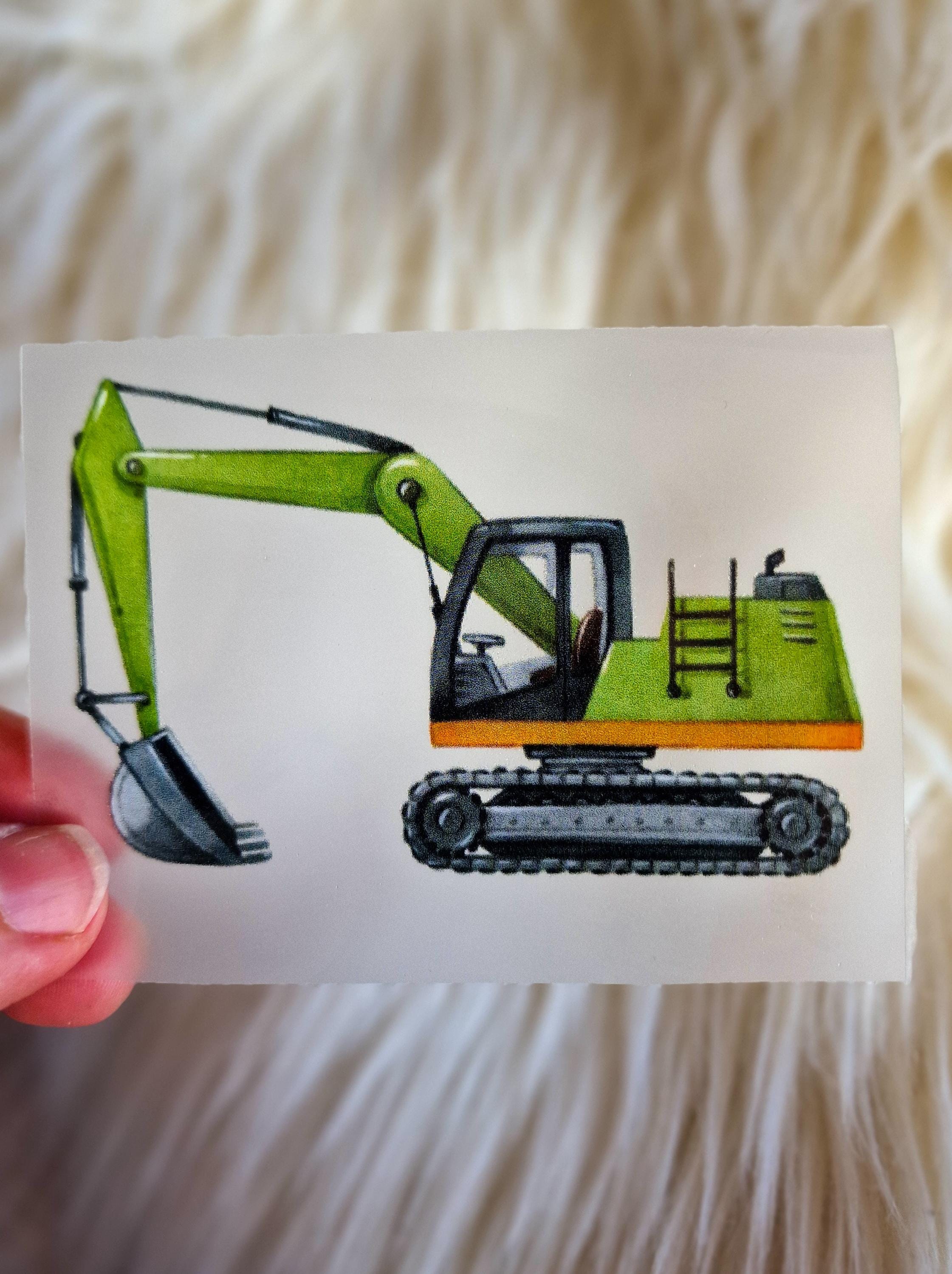 Set Bügelbilder Baustelle – Bagger – Applikationen zum Aufbügeln für Kinderkleidung, Geburtstagsshirts oder DIY-Projekte