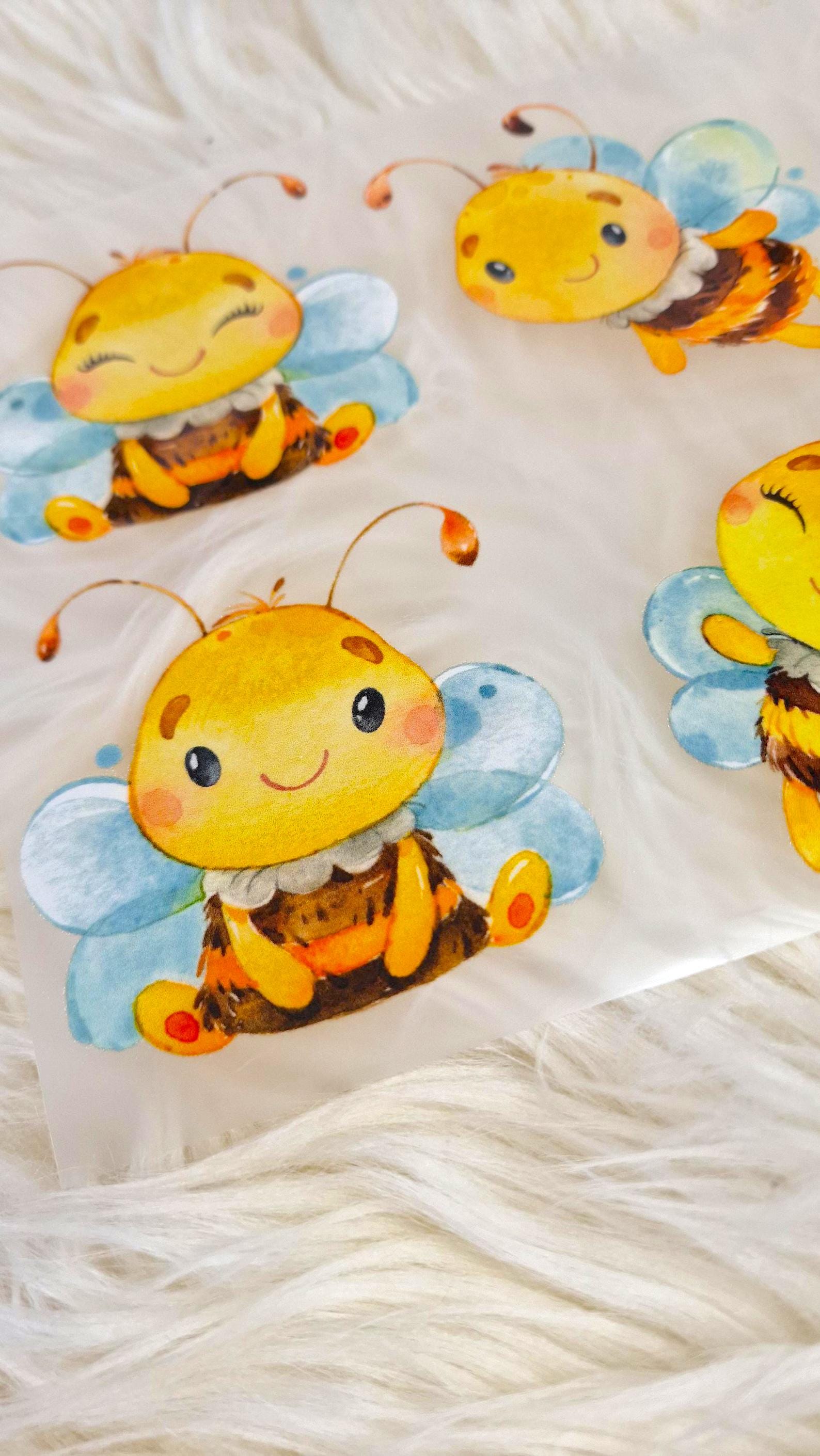 Bügelbild Biene Hummel – Aufbügler Set für Shirts – Applikation DTF Druck – DIY Kleidung verschönern – Appliques & Patches