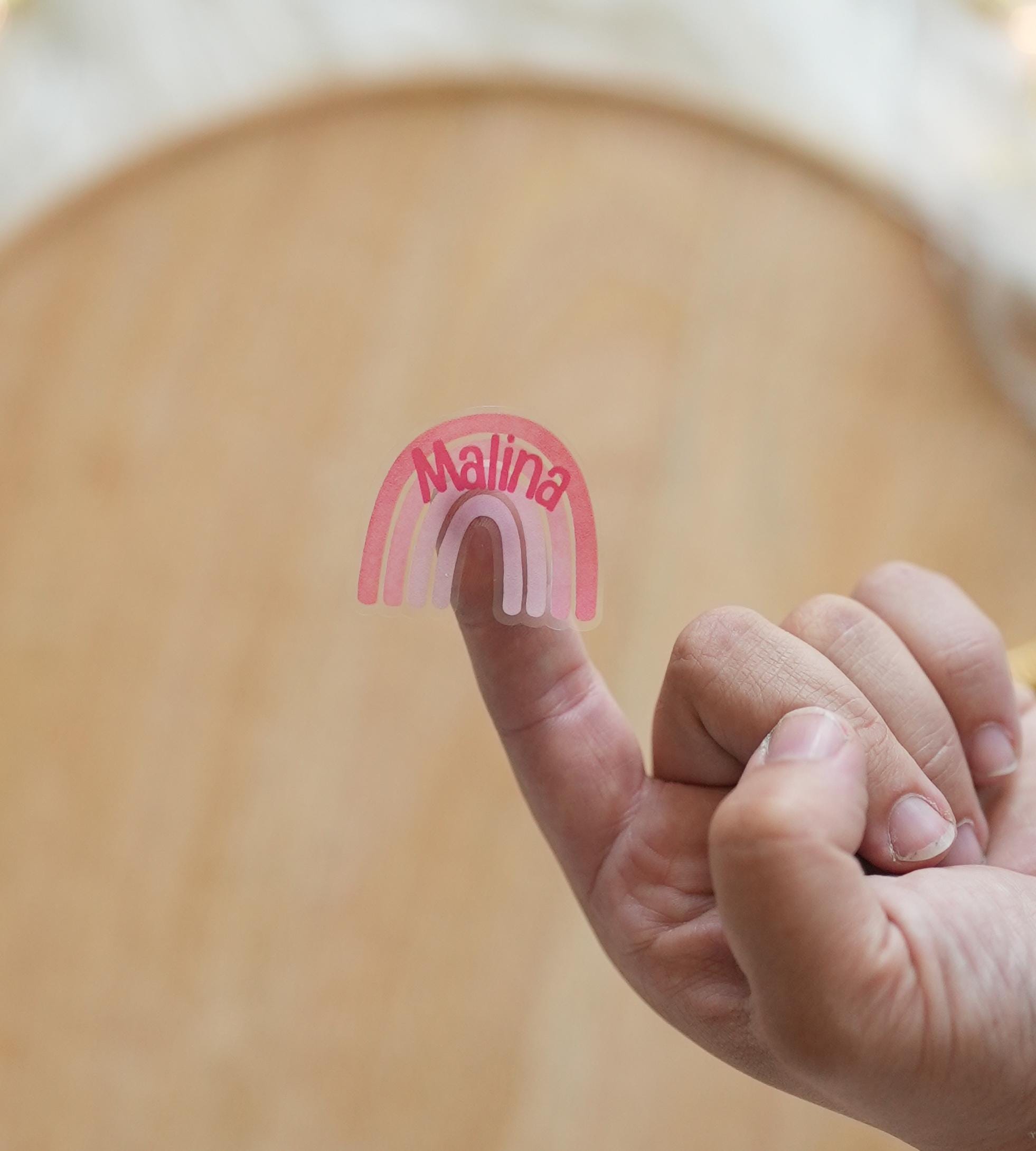 Namensaufkleber Regenbogen – personalisiert & wasserfest – Sticker für Brotdose und Trinkflasche – Einschulung 2025 – Stickers